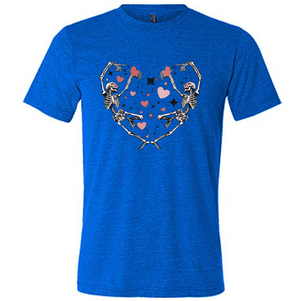 Unisex Skeleton Heart Print T-Shirt - Gothic Halloween Casual Wear for Men & Women