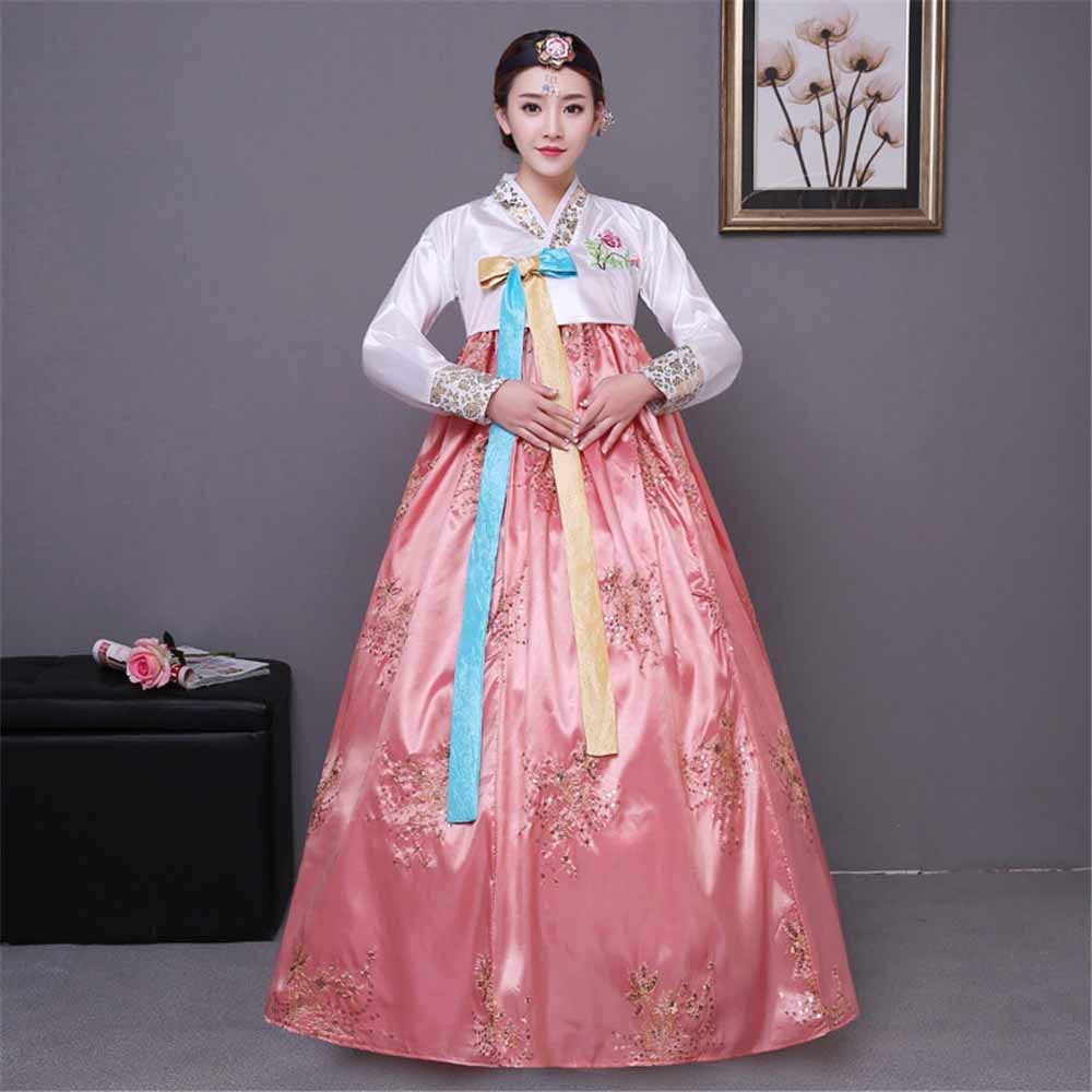 Korean Traditional Hanbok Dress for Women - Elegant Long Sleeve Palace Hanboks Costume for Wedding, Dance & Cosplay | Perfect for Cultural Events, Festivals & Photo Shoots