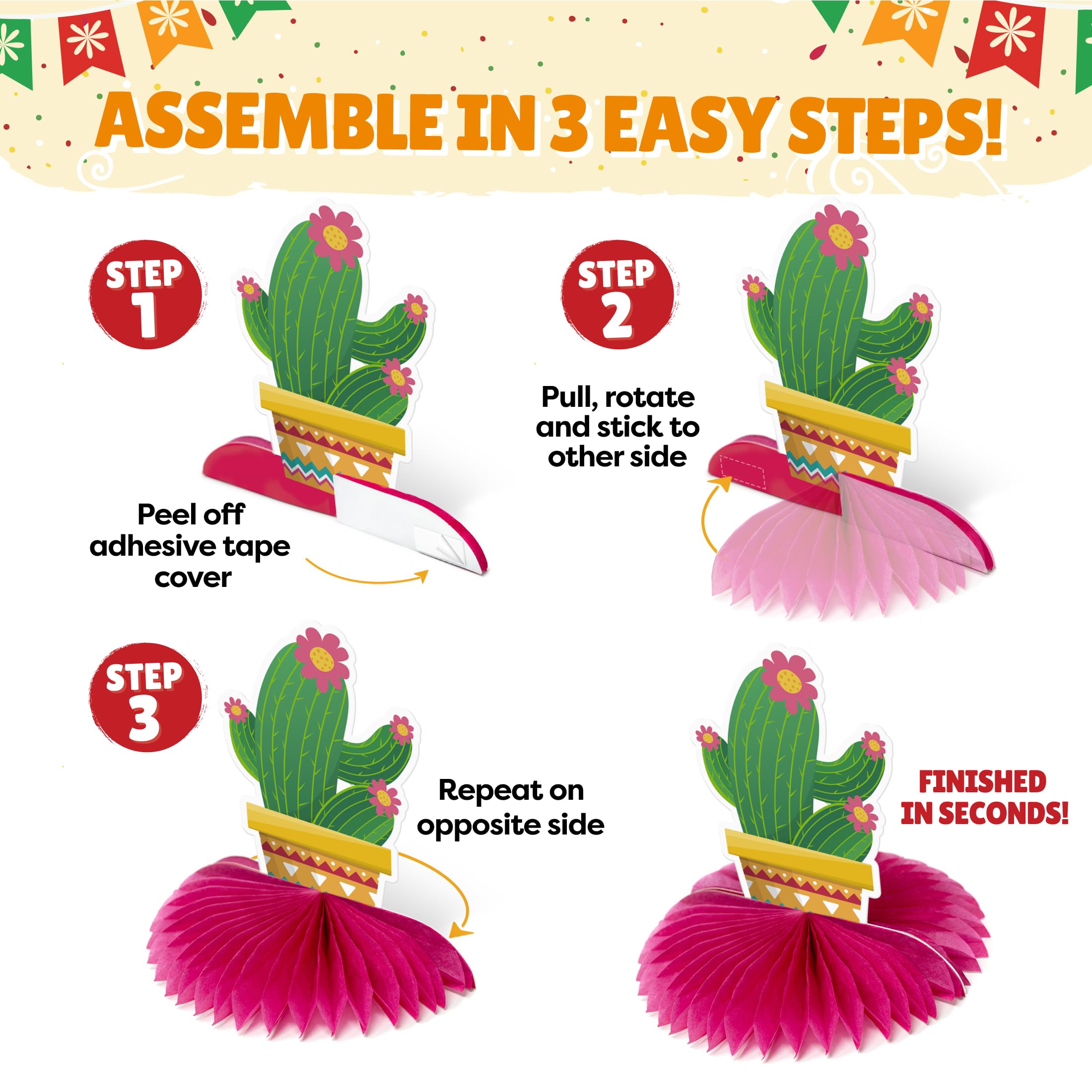 Vibrant Cinco De Mayo Party Decorations Set - 10-Pack Mexican Fiesta Table Centerpieces for Cinco De Mayo, Mexican Themed Parties & Celebrations - Perfect for Home Decor, Restaurant Displays & Festive Events