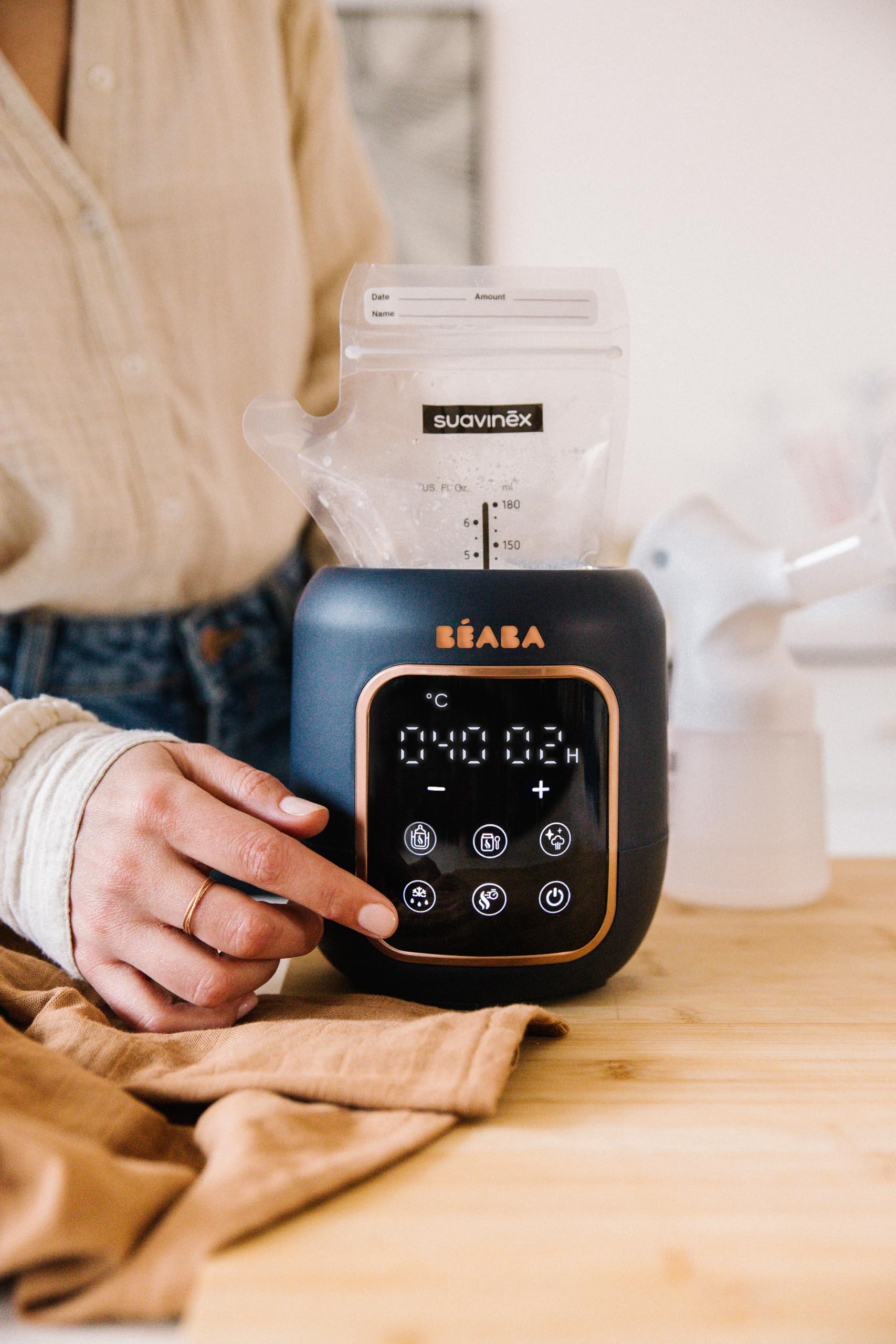 BEABA 5-in-1 Digital Baby Bottle Warmer & Food Warmer - Safe Breastmilk & Formula Heating for Infants | Perfect for Night Feedings, Daycare & Travel Use