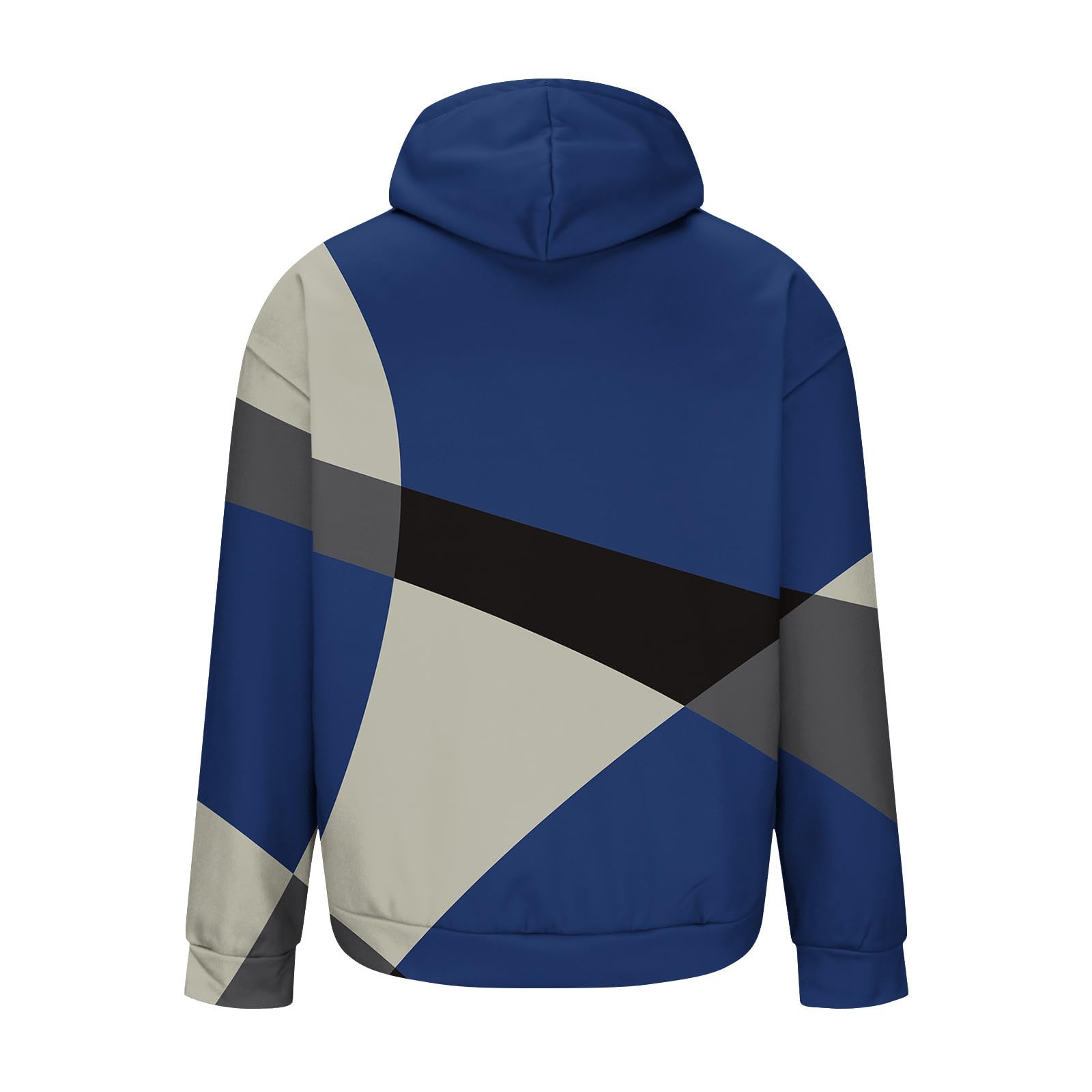 Men's Fashion Long Sleeve Color Block Hooded Sweatshirt - Loose Fit Pullover with Drawstring for Casual Wear & Active Lifestyle | Gym, Streetwear, Outdoor Activities