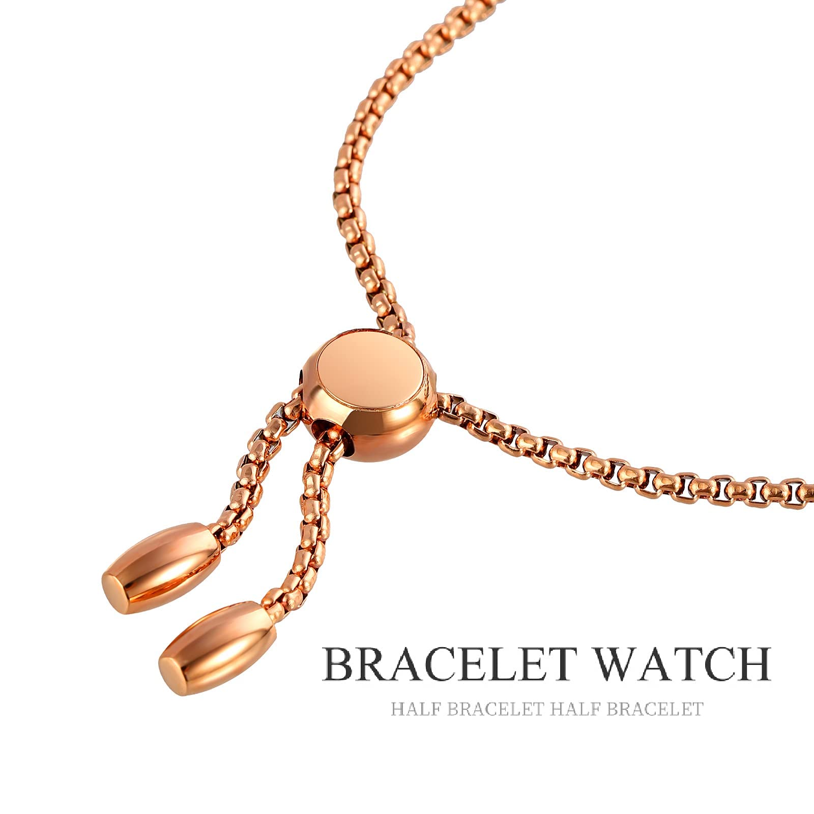 TOOCAT Women's Rose Gold Glitter Diamond Analog Quartz Watch - Waterproof Fashion Bracelet Wristwatch for Female Students, Perfect for School, Work, and Special Occasions