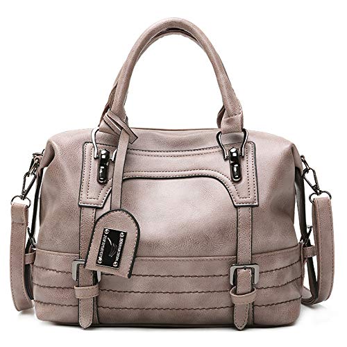 Boston Women's Oil Wax Leather Shoulder Bag - Large Capacity Handbag for Work, Travel & Everyday Use | Durable & Stylish Crossbody Purse