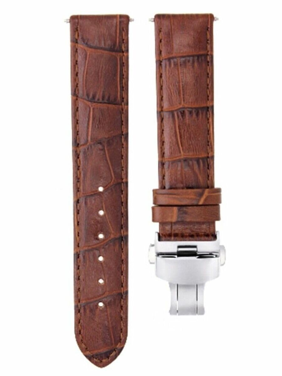 22mm Genuine Leather Watch Band Strap with Clasp - Compatible with Montblanc Timewalker Chrono UTV - Light Brown Replacement Strap for Men's Watches - Perfect for Business, Casual & Formal Occasions