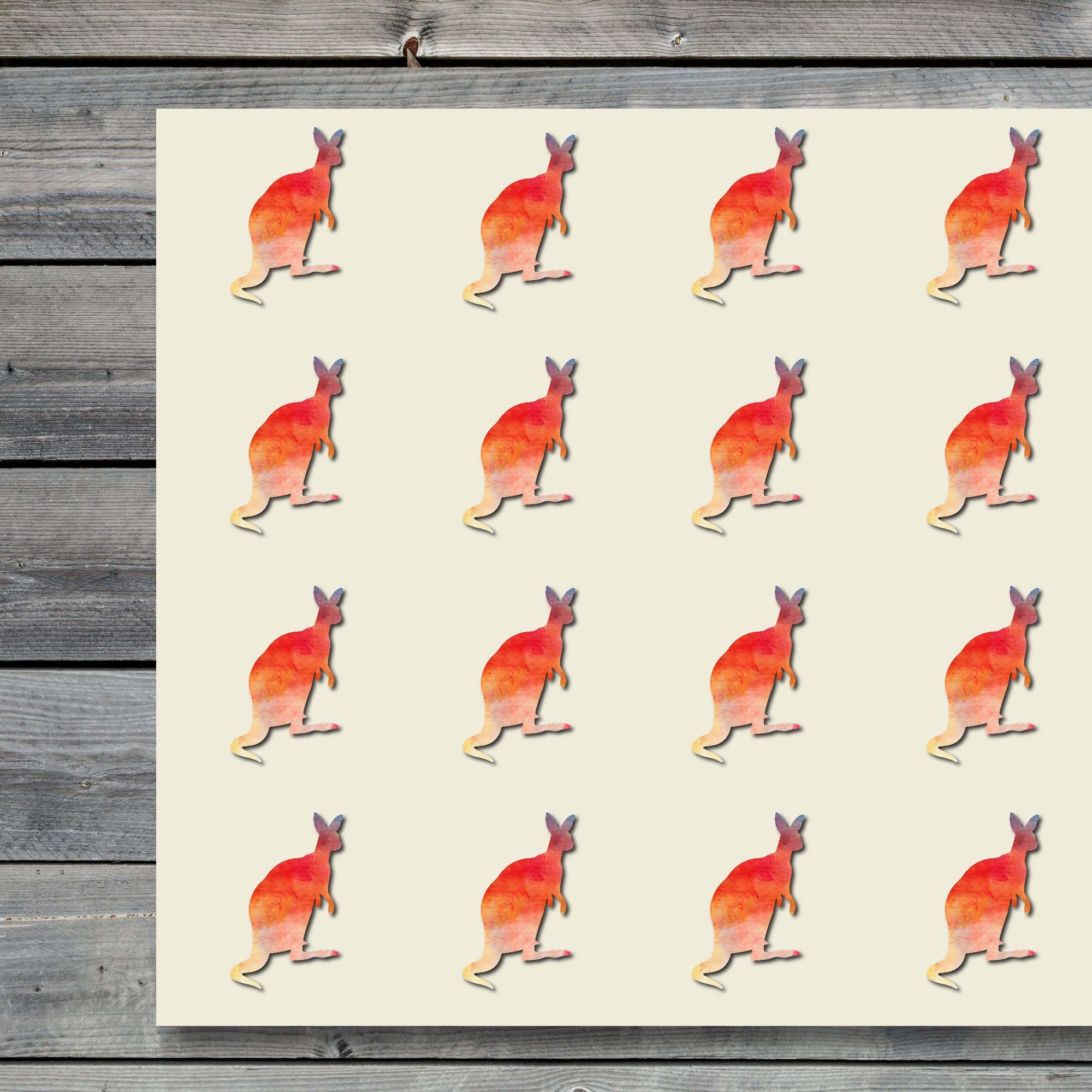 Kangaroo Craft Stickers - 30 Pack 1.5 Inch DIY Scrapbooking Decals for Journals, Party Favors, Seals & DIY Projects | Perfect for Kids Crafts, School Projects & Gift Wrapping Decorations