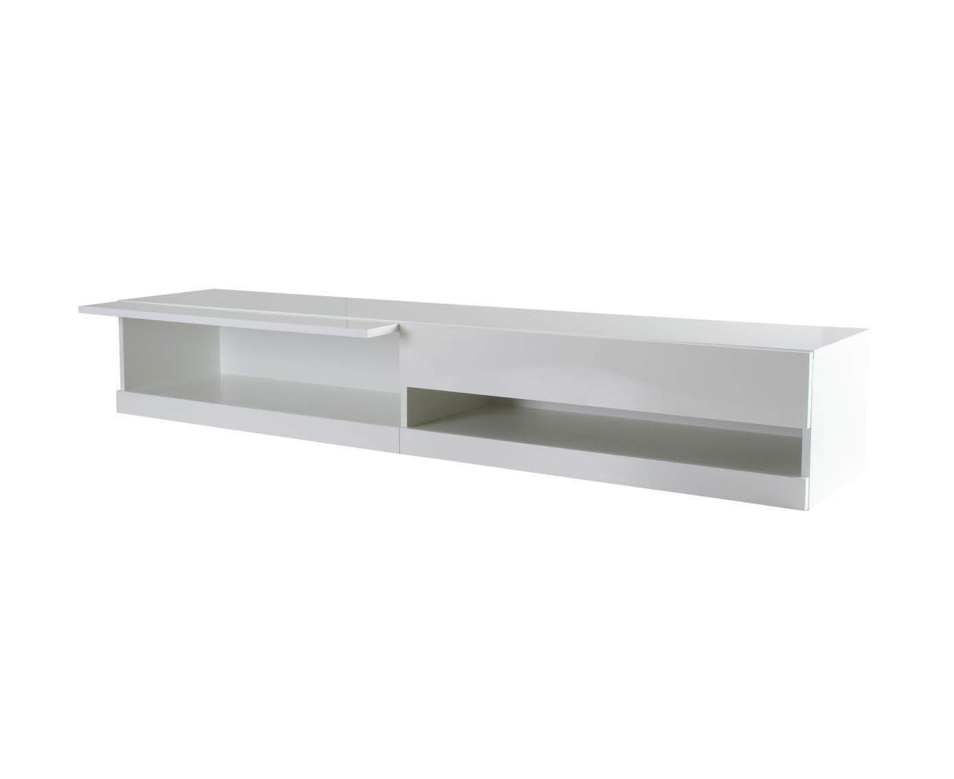 LIDO Gloss TV Stand - Modern White Entertainment Center for Living Room, Bedroom & Home Theater - 60 Inch TV Console with Storage Shelves