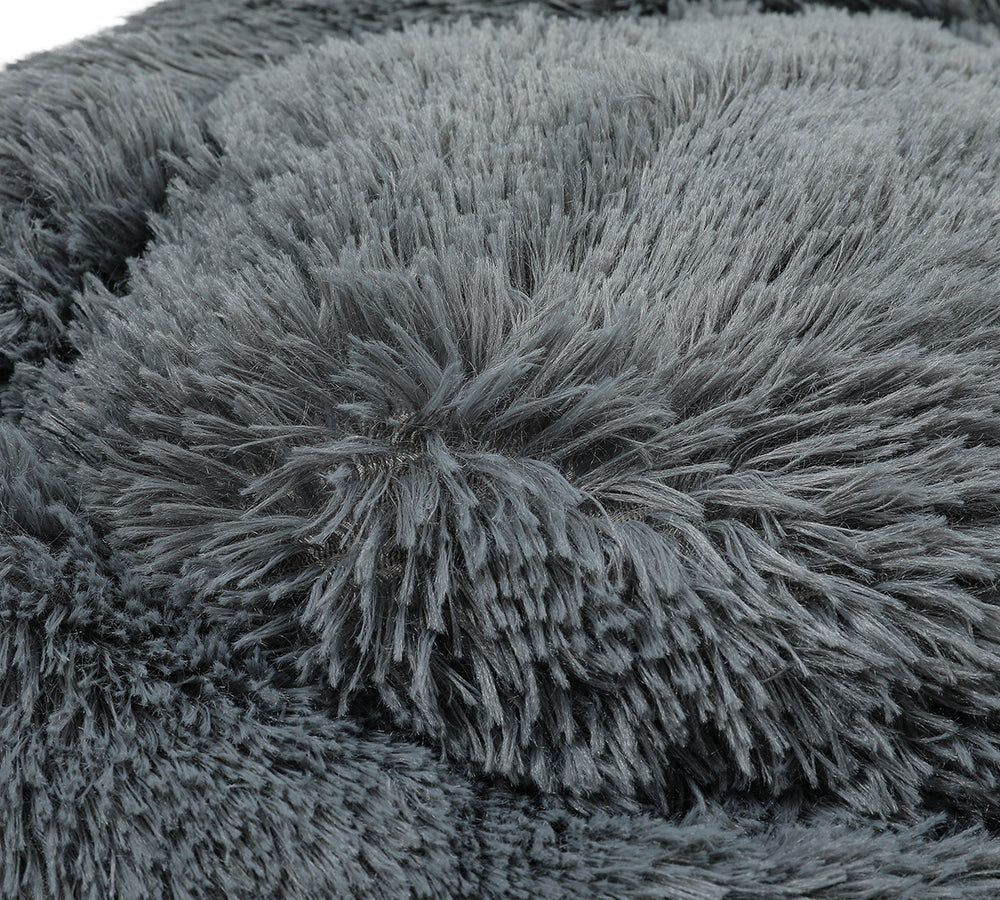 Soft Plush Round Pet Bed for Dogs & Cats - 80cm Cozy Cushion for Indoor Comfort & Nap Time