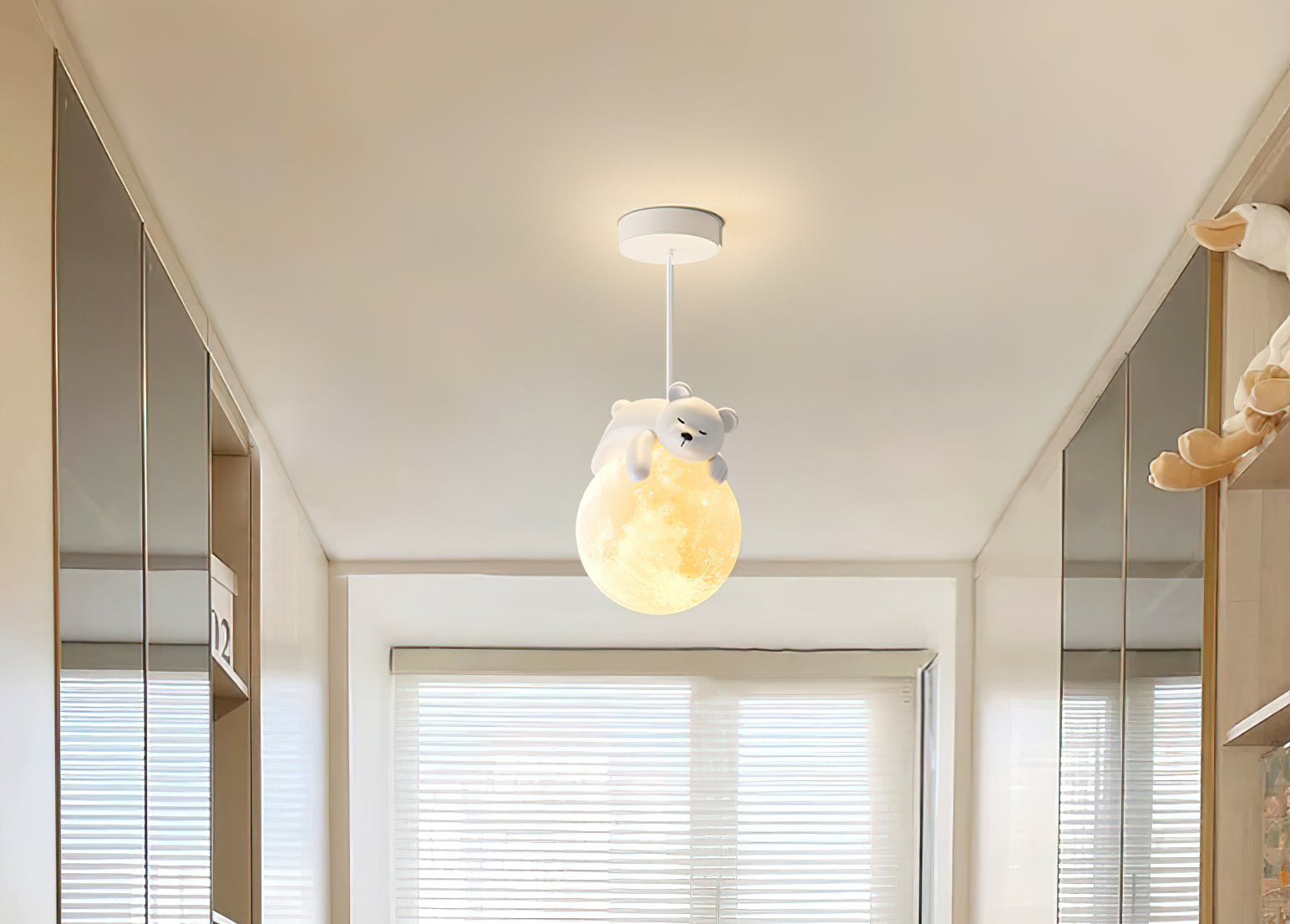 Stylish Cream Animal Pendant Lamp - Modern Nursery Decor, Kids Room Lighting & Boho Home Accent