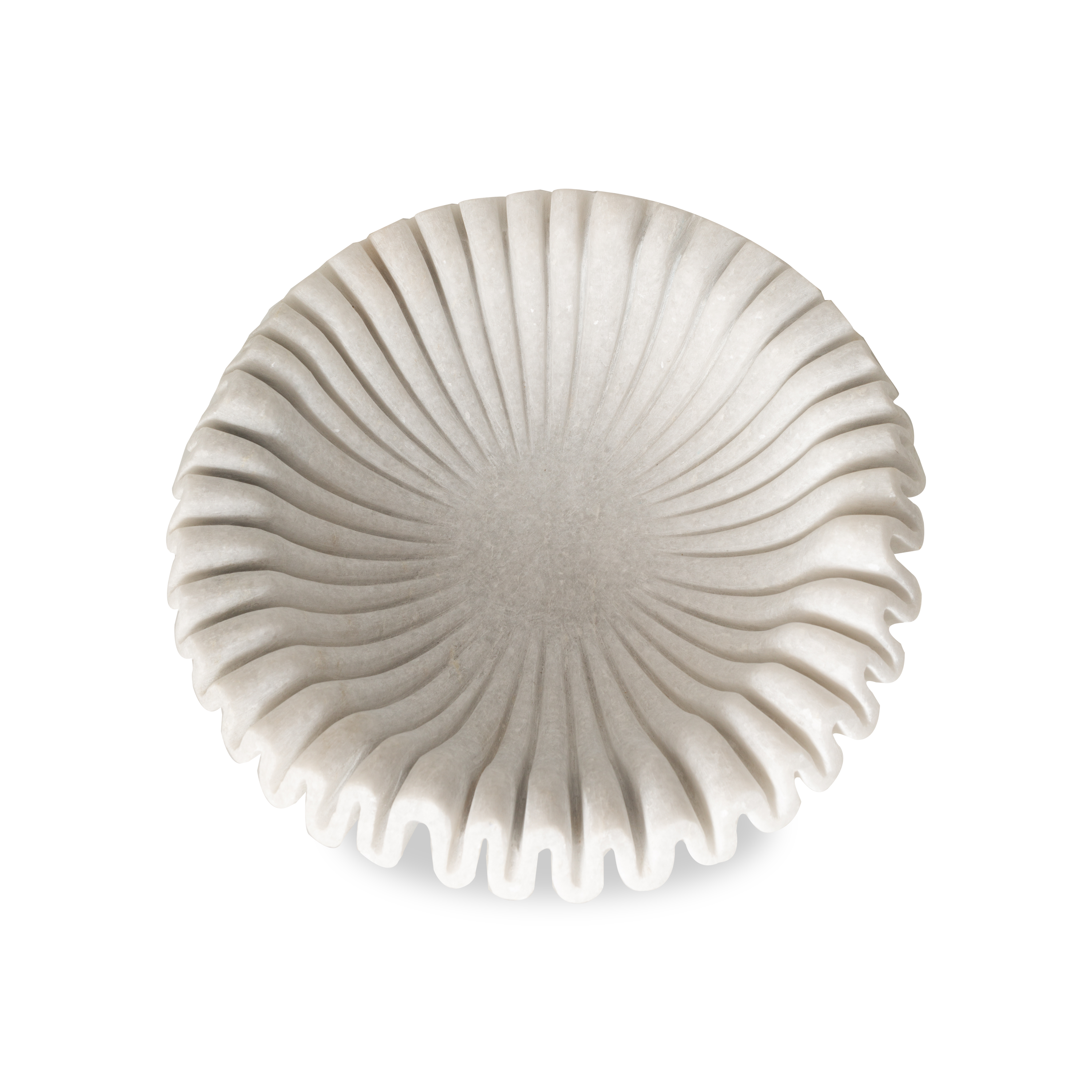 Elegant Marble Ruffle Bowl - Handcrafted Decorative Serving Bowl for Fruits, Nuts & Home Decor | Perfect for Dining Tables, Centerpieces & Gift Giving