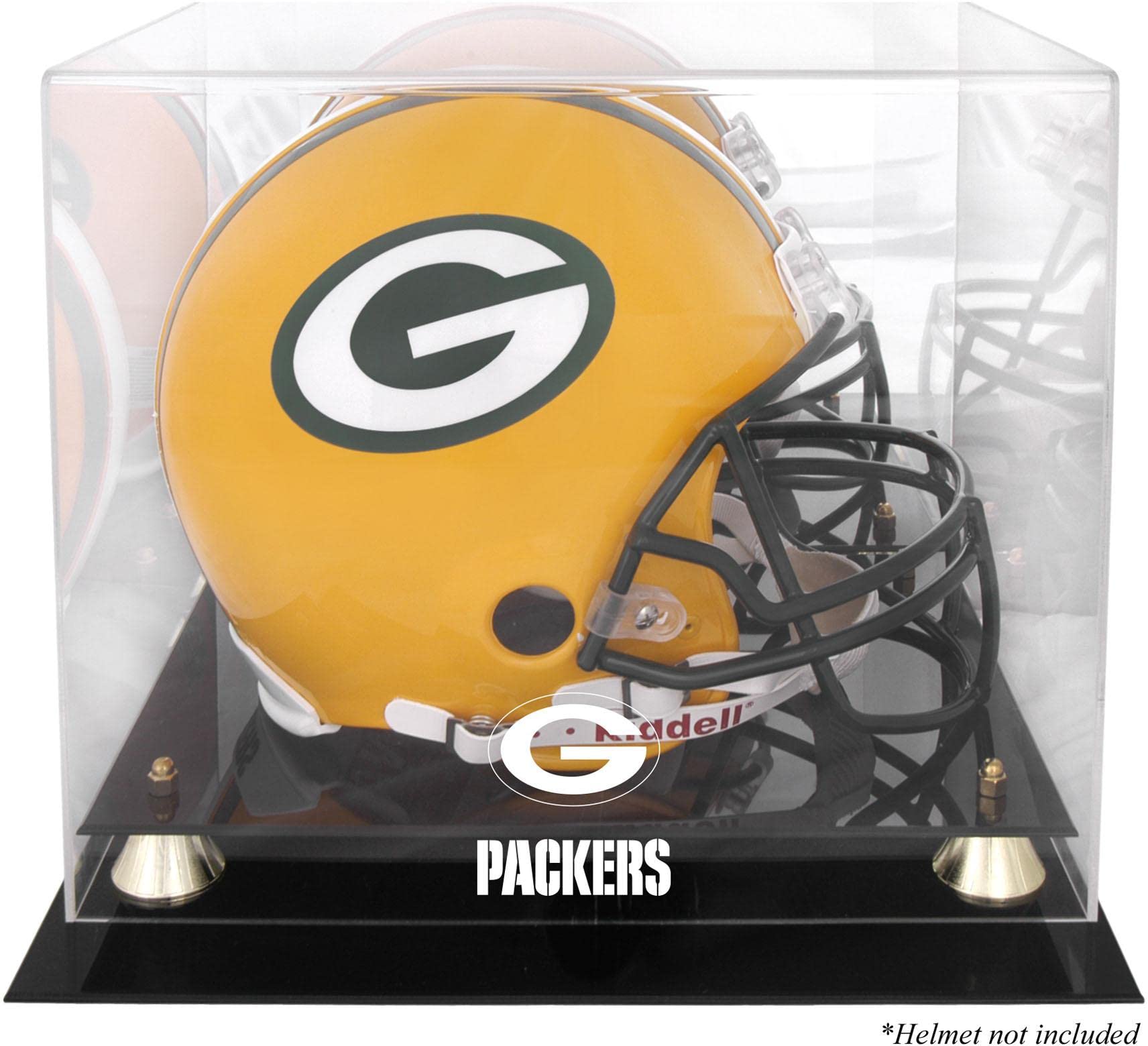 Green Bay Packers Helmet Display Case - Premium Football Helmet Showcase with Logo (Case Only) - Perfect for Collectors, Man Cave Decor & Sports Memorabilia Display