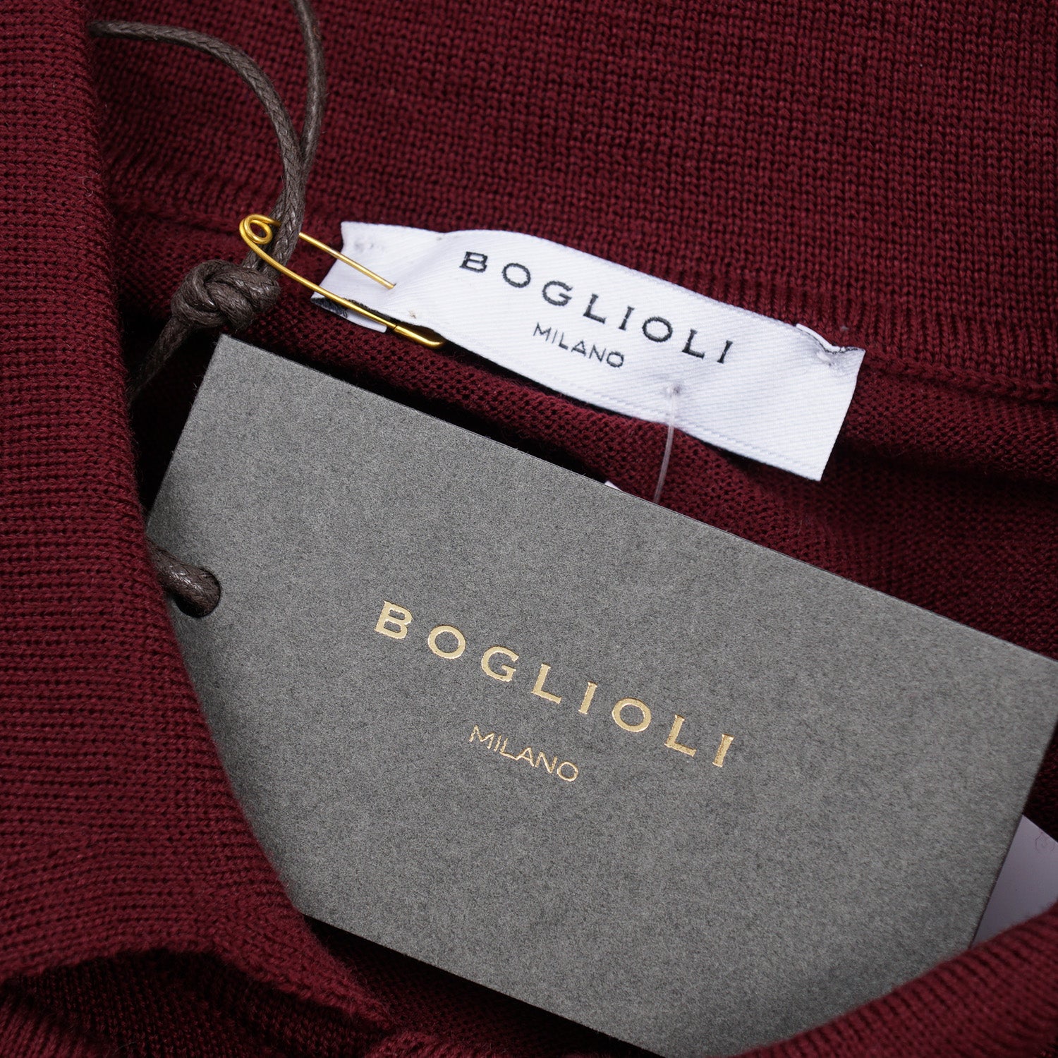 Boglioli Superfine Merino Wool Polo Sweater for Men - Premium Knit Pullover for Business Casual & Smart Office Wear