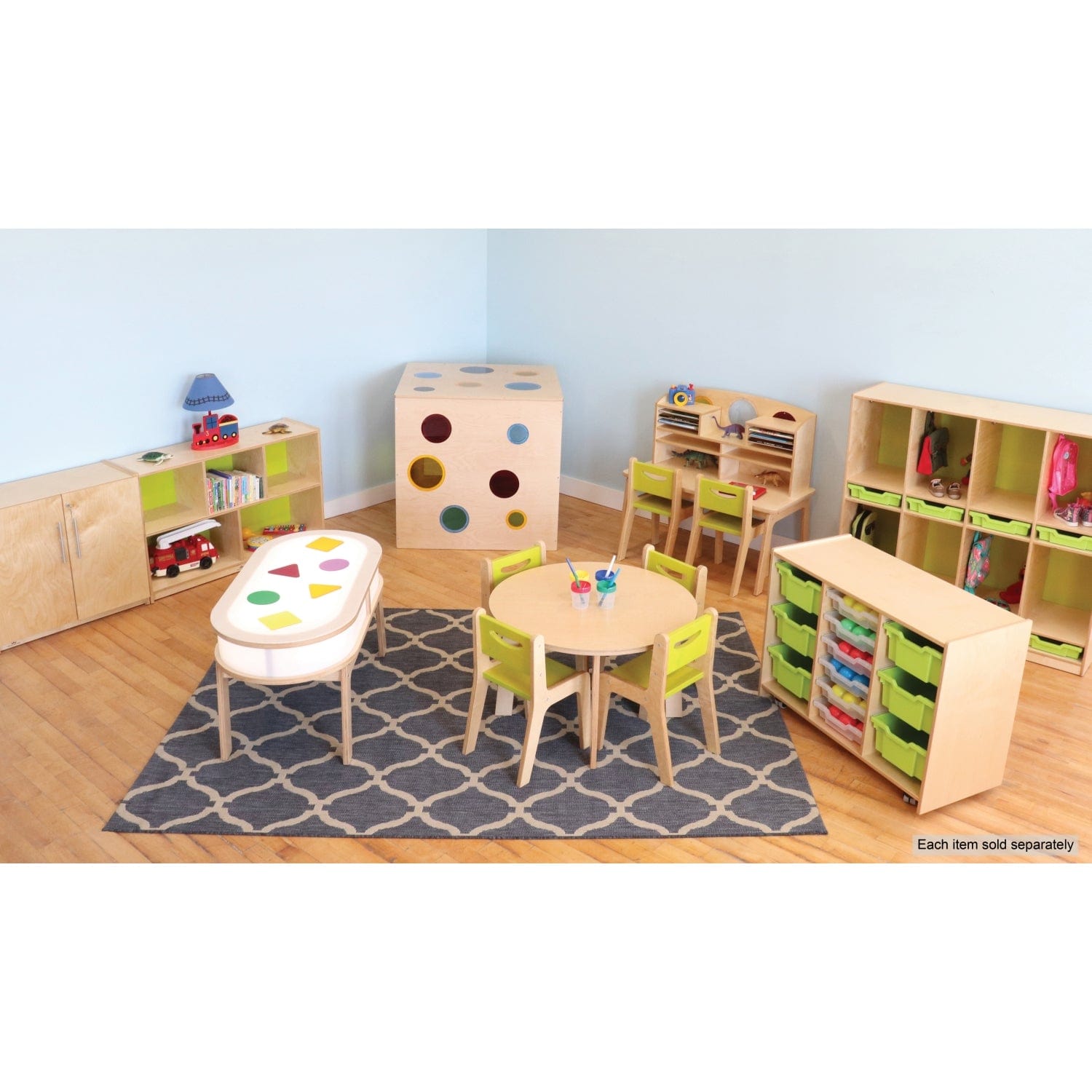Whitney Plus Green Tray Storage Cabinet - Organize Kitchen, Bathroom or Office Supplies - Perfect for Home & Office Organization