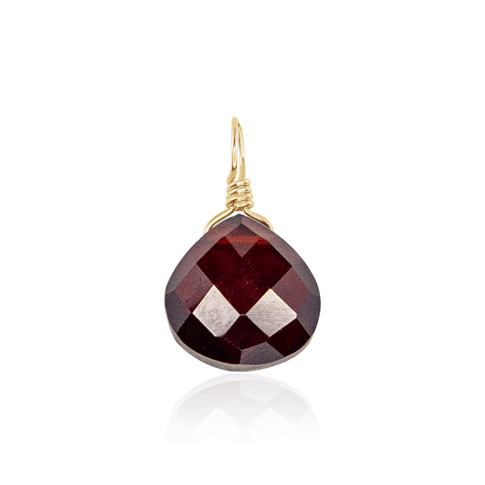 Tiny Garnet Teardrop Gemstone Pendant Necklace - Genuine Natural Red Garnet Jewelry for Women - Perfect for Valentine's Day Gifts, Anniversary Presents & Everyday Elegance