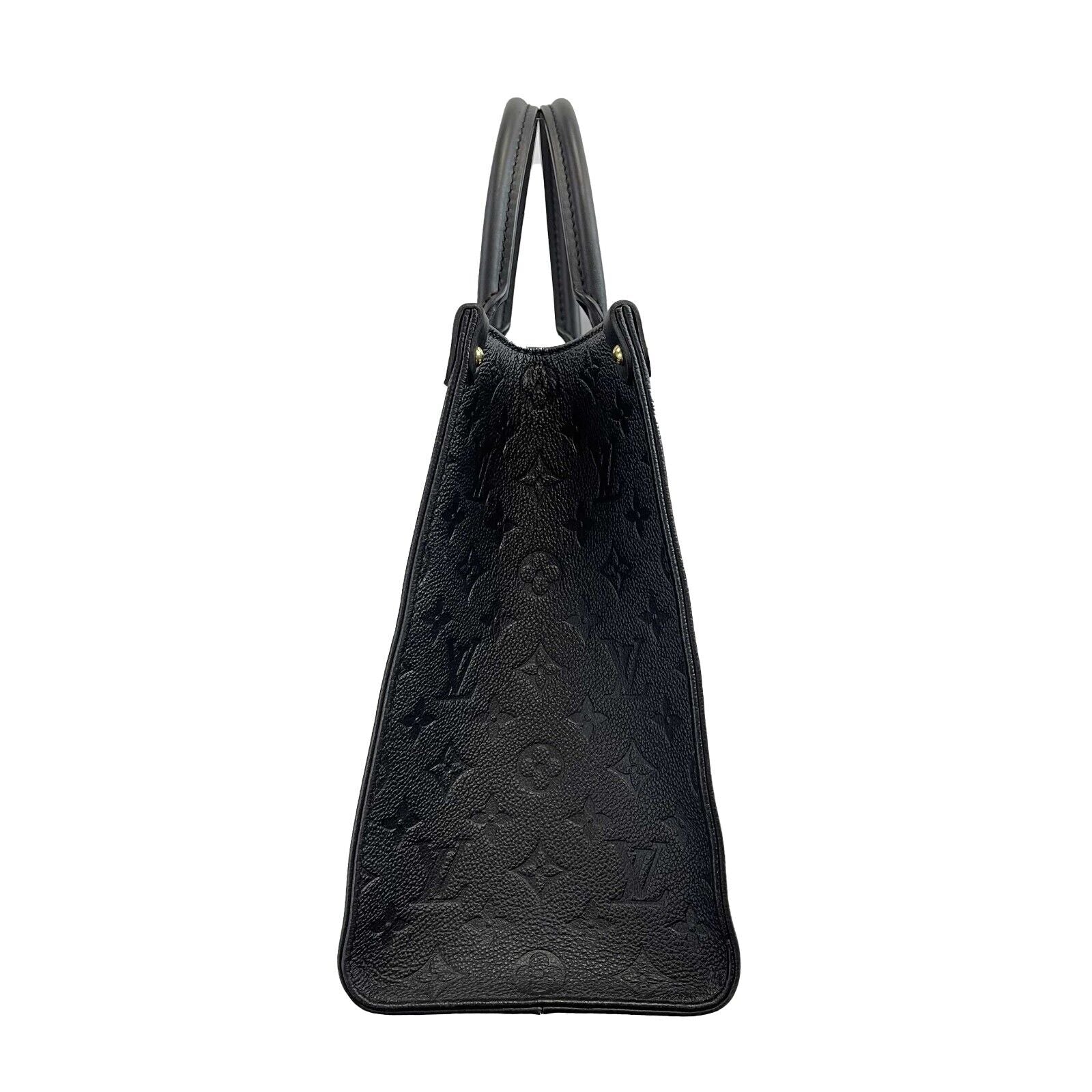 Louis Vuitton OnTheGo MM Empreinte Black Leather Tote Bag with Top Handle & Shoulder Strap - Luxury Designer Handbag for Women, Perfect for Work, Travel & Everyday Use