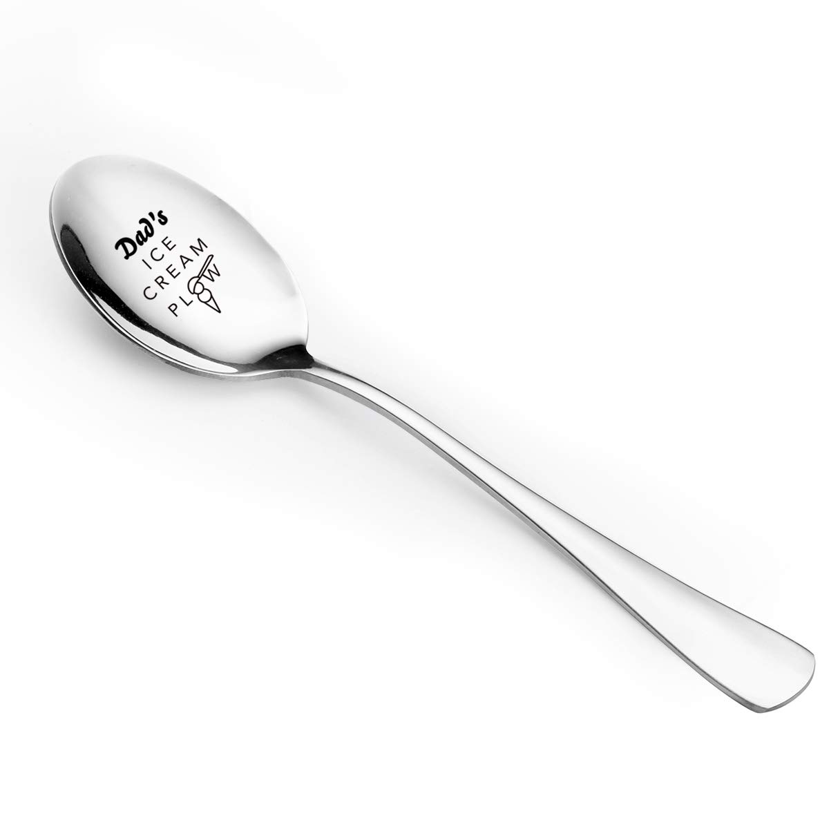 Best Dad Gifts - Personalized Stainless Steel Ice Cream Plow Spoon with Engraving - Funny Father's Day, Birthday & Christmas Present from Daughter, Son or Wife - Perfect for Ice Cream Lovers, BBQ Parties & Family Gatherings