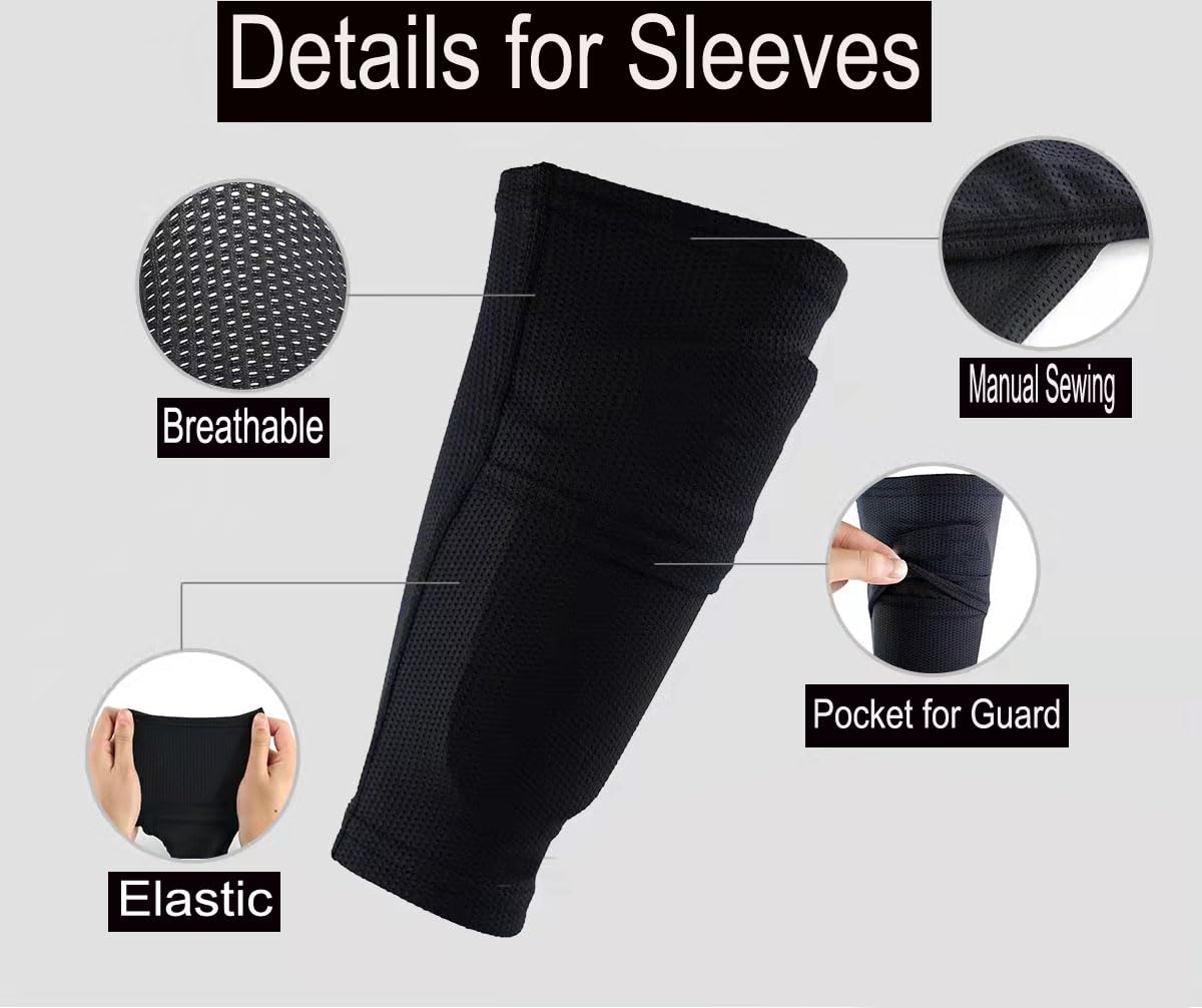 Best Soccer Shin Guards for Kids, Youth, Teens & Adults - Shock-Absorbing Shin Guard Sleeves with Cushioned Pocket Protection - Ideal for Soccer, Football & Team Sports Training & Matches