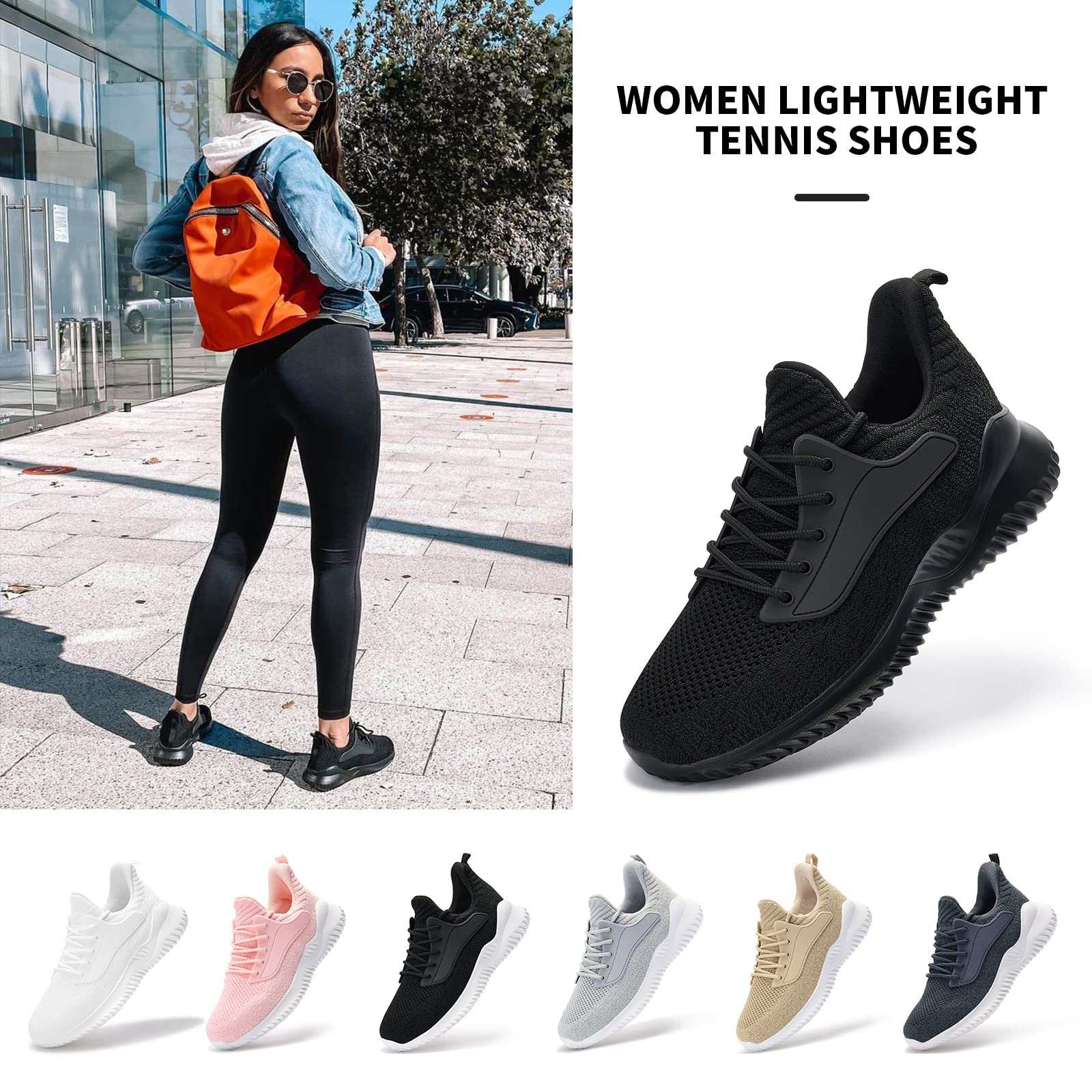 Women's Memory Foam Slip-On Tennis Shoes - Lightweight Walking Sneakers for Running, Gym Workouts, Nursing & Work | Comfortable Athletic Shoes for Women | Perfect for Daily Wear, Jogging & Professional Healthcare Shifts