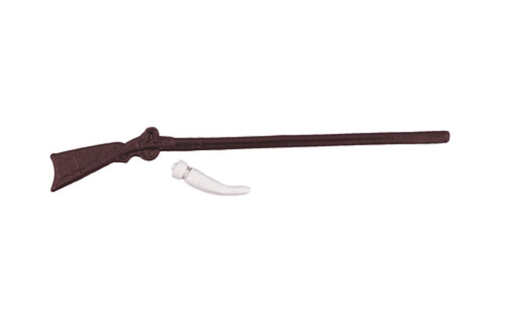 1:12 Scale Miniature Dollhouse Rifle Gun & Powder Horn - Perfect for Dollhouse Decor, Historical Reenactments & Collectible Displays
