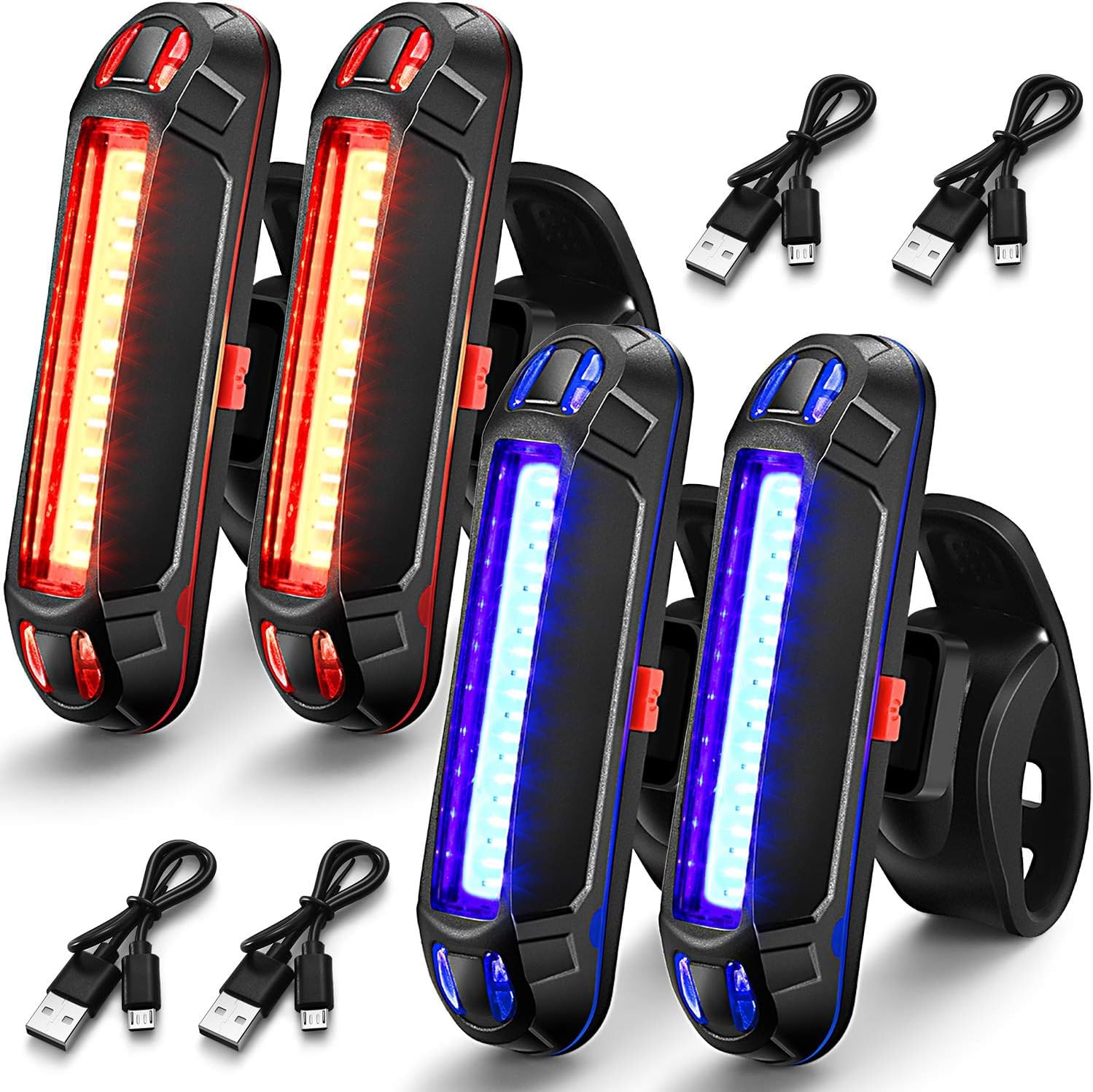 FICBOX LED Boat Navigation Lights Kit - Rechargeable Battery Operated Marine Lights for Boats, Kayaks, Stern & Bike Tail Use - 4 Light Modes (Daytime & Nighttime Water Safety)
