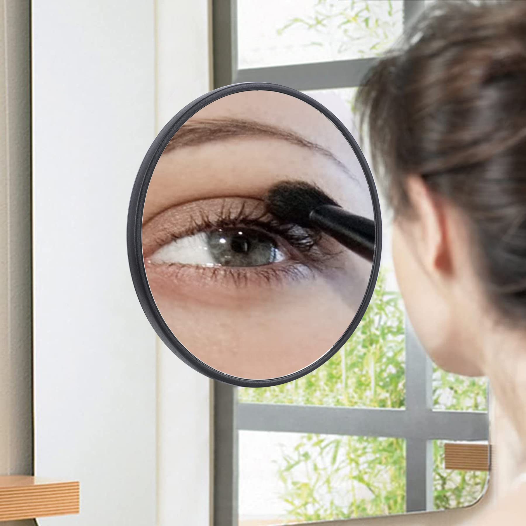 Guangyuan 2-Piece 15X & 10X Magnifying Makeup Mirror Set - Small Travel Mirror with Suction Cups for Eyebrow Tweezing, Makeup Application & Skincare - Perfect for Home, Travel & Salon Use