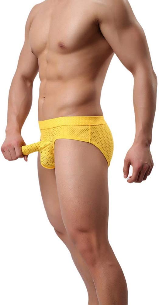 Naturemore Men's Sexy Elephant Print Nylon Underwear Briefs with Pouch Support - Comfortable & Breathable for Daily Wear, Gym, and Lounge