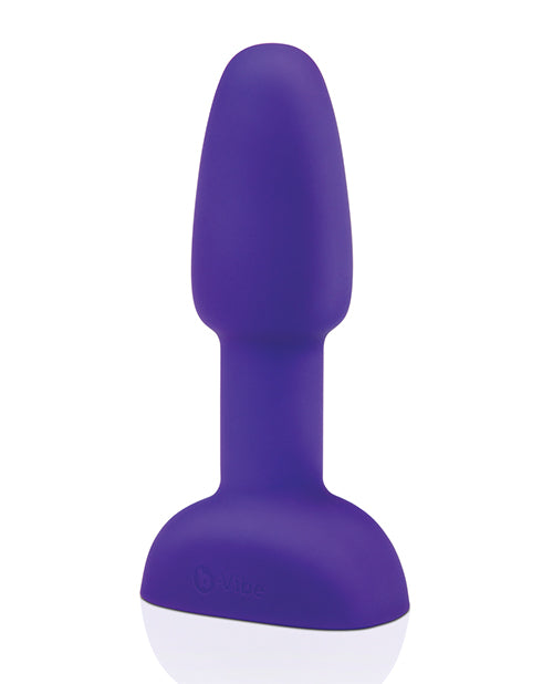 B Vibe Rimming Petite Rechargeable Silicone Anal Plug with Remote Control - Purple | Remote Controlled Vibrating Butt Plug for Pleasure & Stimulation | Perfect for Couples Play & Solo Exploration
