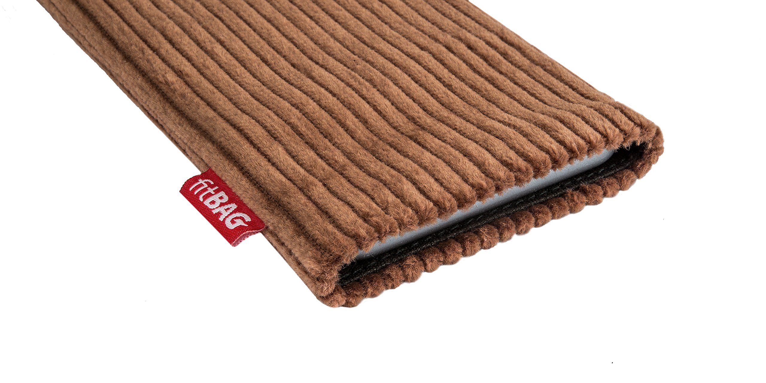 Premium Custom Tailored Retro Brown Sleeve Case for Oppo Reno 10X Zoom | German-Made Corduroy Phone Pouch with Microfiber Lining | Display Protection & Cleaning | Perfect for Travel, Work & Everyday Use