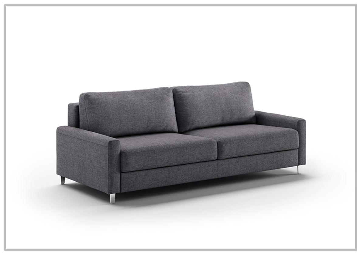 Luonto Nico Fabric Sleeper Sofa - Convertible Bed with Walnut or Chrome Legs - Full, Queen & King Size Options - Perfect for Small Spaces, Guest Rooms & Apartments