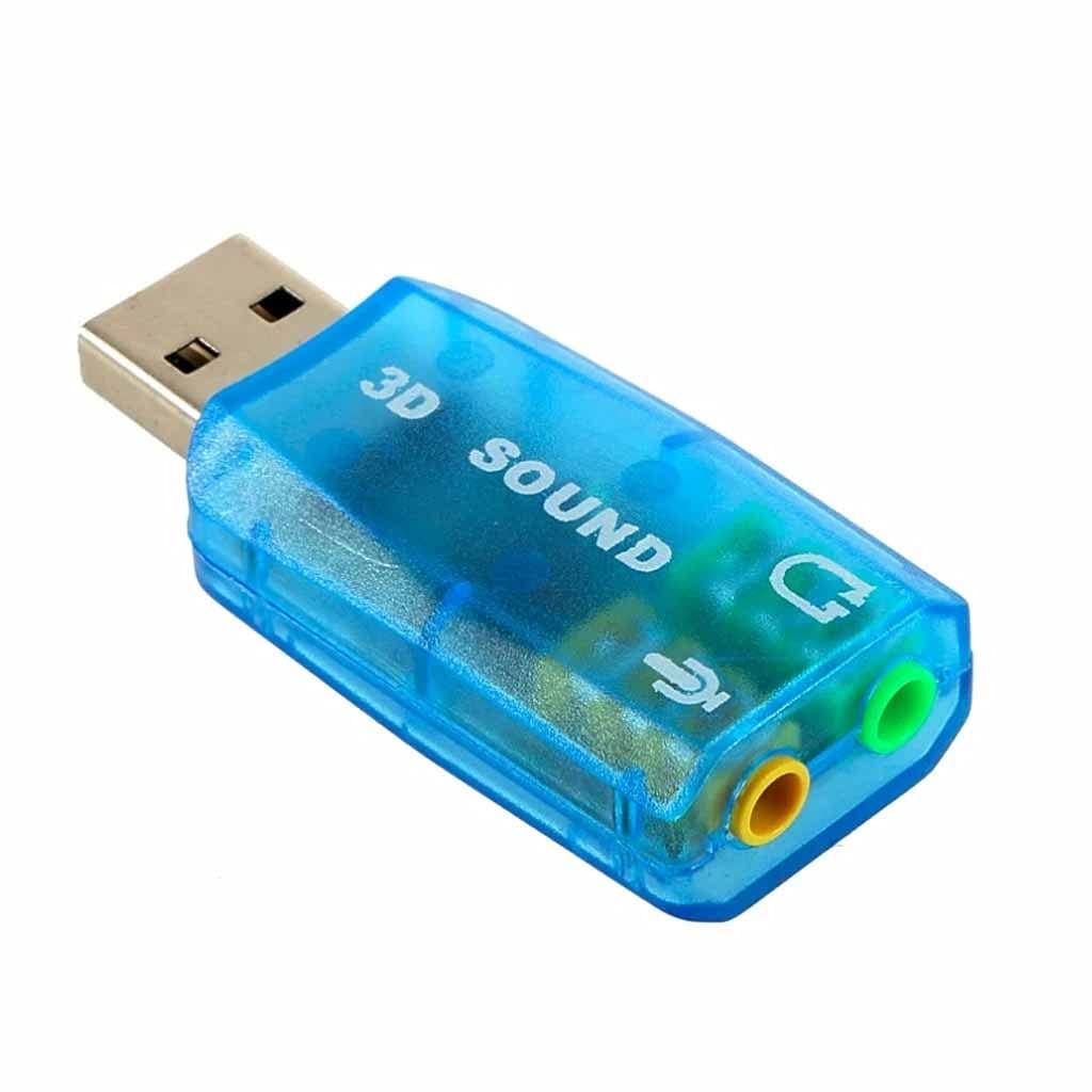3D Audio USB 1.1 Adapter Card - 7.1 Channel Surround Sound for Mic & Speaker - Compatible with Laptops & Notebooks | Perfect for Gaming, Music Production & Home Theater PC Setup
