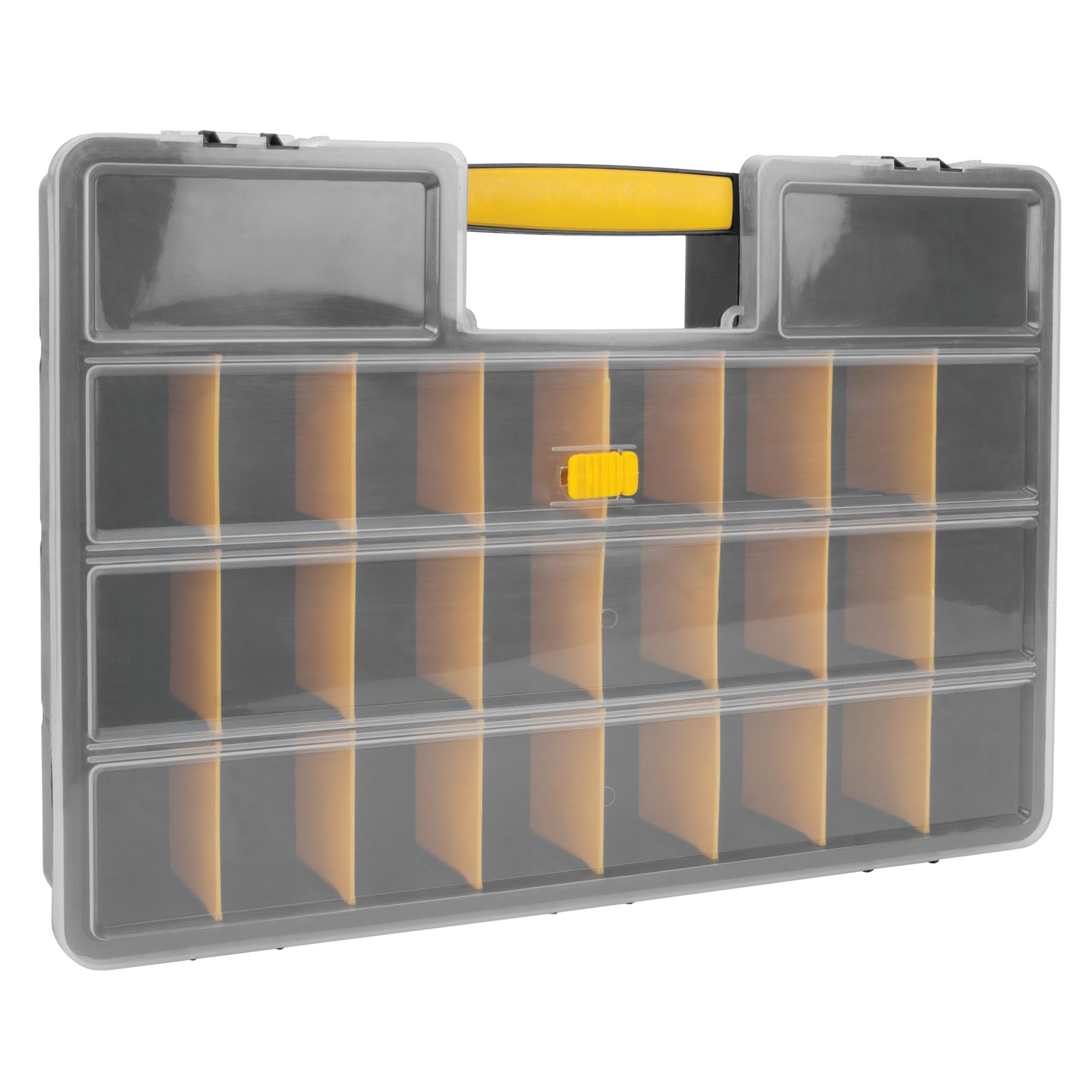 Performance Tool W54037 26-Compartment Adjustable Hardware Organizer Box with Dividers - Durable Plastic Storage Case for Nuts, Bolts, Screws, Nails & Small Parts - Perfect for Garage, Workshop & DIY Projects