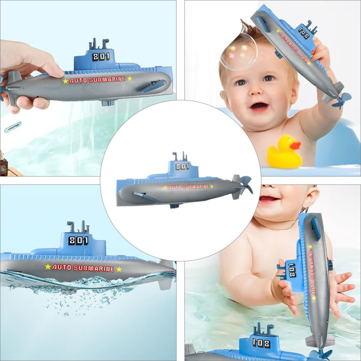 KICHOUSE 2 Pack Bath Toys for Kids - Fun Water Swimming Pool Toys, Floating Bath Time Play Set for Toddlers & Babies (Blue) - Perfect for Bathtub, Pool Parties & Summer Water Play