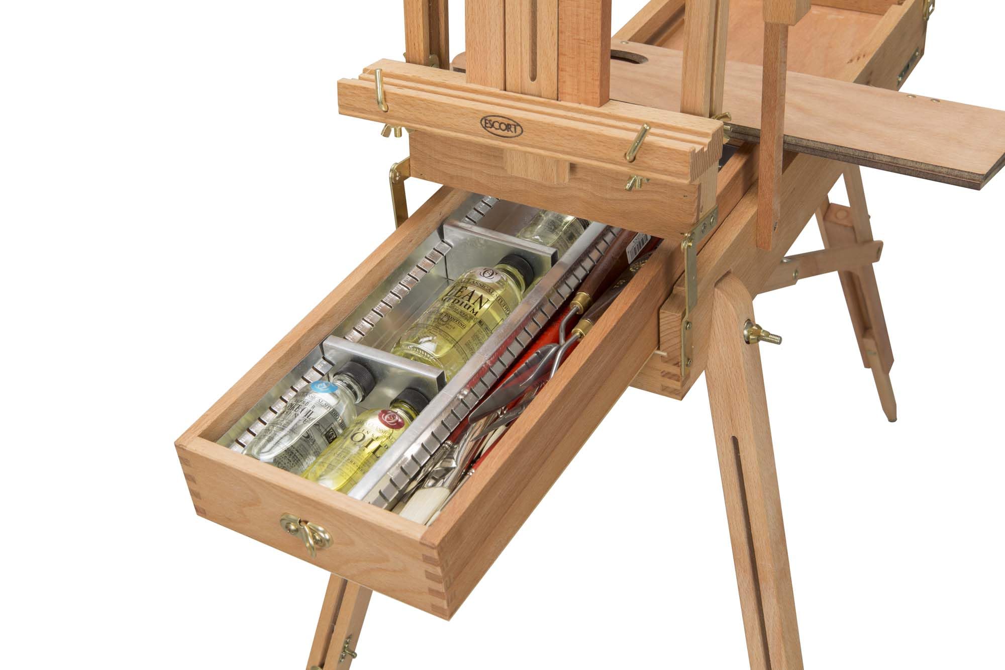 Professional French Art Easel Stand - Half Box Easel for Painting Canvas with Adjustable Height & Shoulder Strap | Perfect for Studio, Outdoor Sketching & Art Classes | Jullian Escort Artist Easel