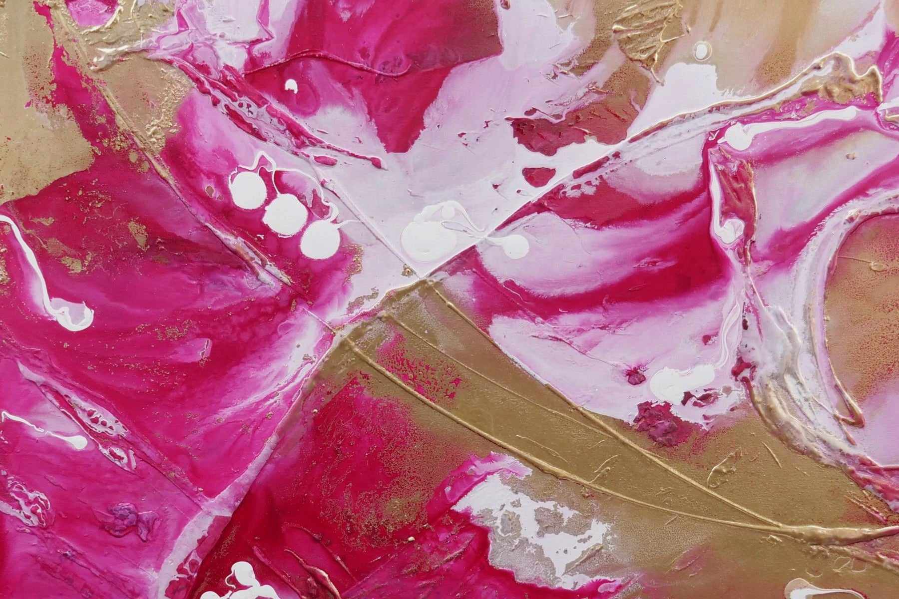 120cm x 120cm Gold Pink White Textured Abstract Canvas Painting - Modern Wall Art for Living Room, Bedroom & Office Decor