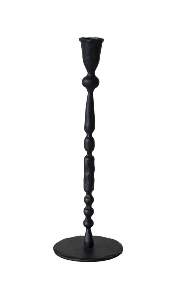 Hand Forged Iron Taper Candle Holder - Black Metal Candle Stand for Home Decor, Wedding Centerpiece & Romantic Dinner Ambience