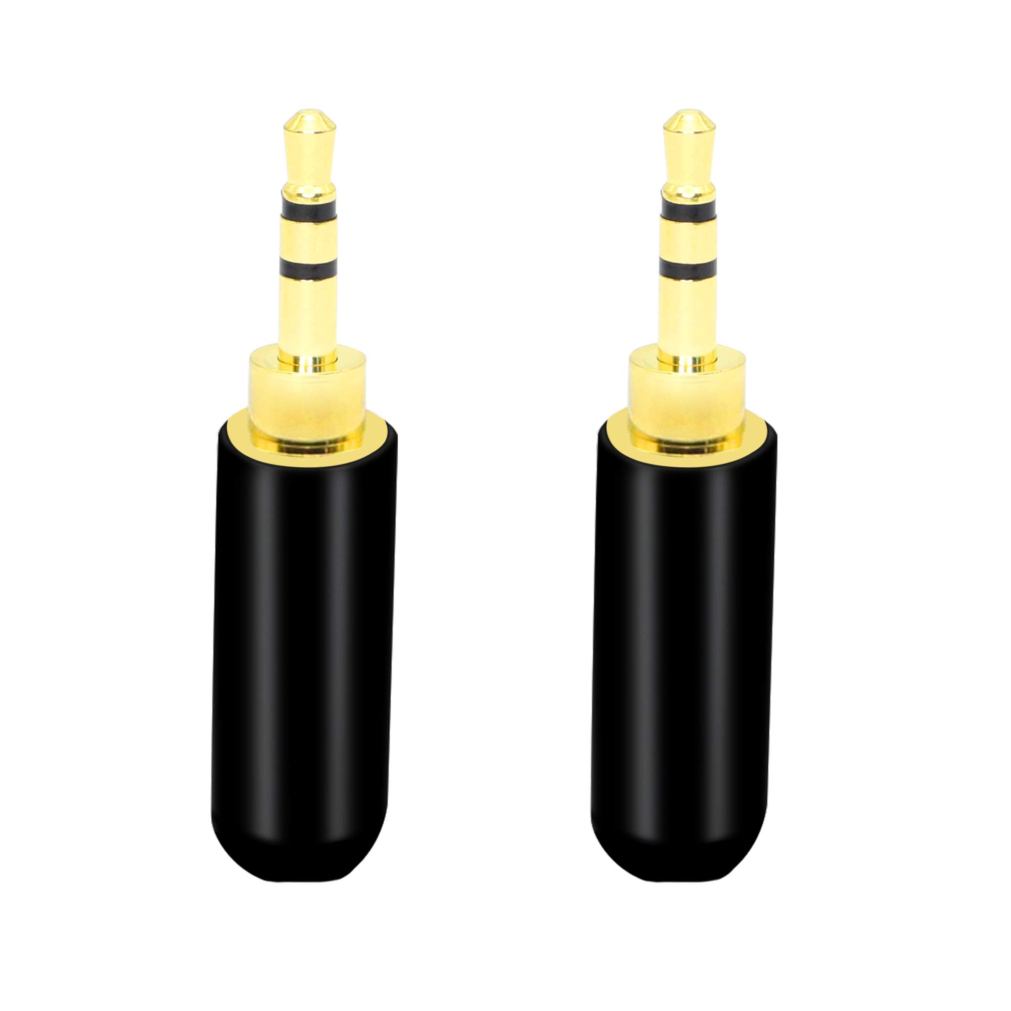 2.5mm Gold Plated Audio Solder Plug - 3 Pole DIY Replacement Terminal Connector for Stereo Headphone Repair (2-Pack) | Perfect for DIY Audio Cable Fixing & Headphone Jack Replacement