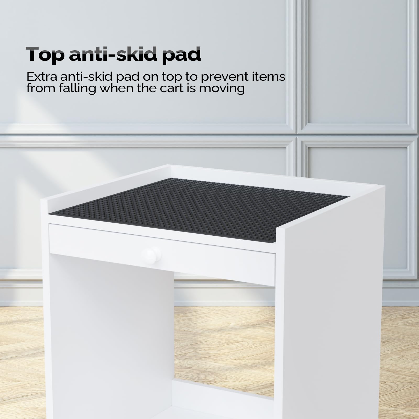 **Professional Salon Trolley Cart with Wheels - Mobile Beauty Storage Organizer with Non-Slip Pads & Drawers - Ideal for Spa, Tattoo, Esthetic Clinic, Dental Salon & Lab - White**    *(Perfect for organizing skincare tools, tattoo supplies, dental instruments, and salon essentials on the go!)*