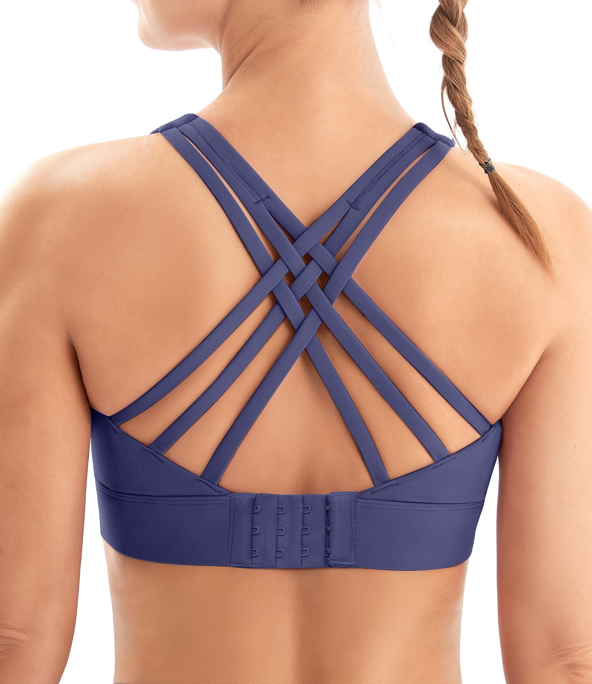 Best High Impact Sports Bras for Women - IUGA Strappy Padded Workout Bra for Large Bust - Perfect for Running, Gym & High Intensity Training