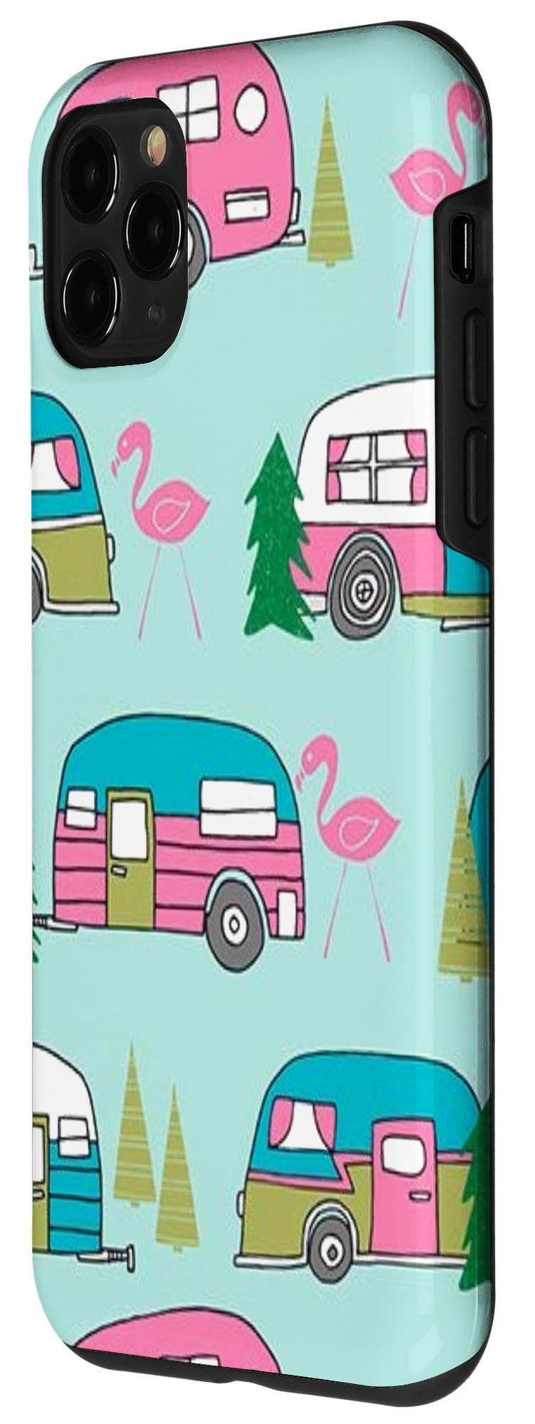 iPhone 11 Pro Case - Flamingo Print Travel RV Trailer Vacation Road Trip Family Phone Cover | Perfect for Outdoor Adventures, Camping & Summer Vacations