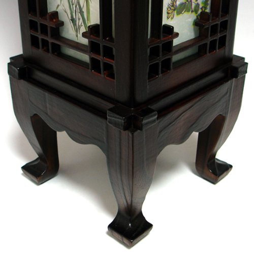 Handmade Korean Dragon Wooden Lamp - Traditional Asian Art Deco Lantern with Roof & Window Design - Brown Oriental Bedside Table Light for Home Decor, Living Room, Bedroom Accent Lighting