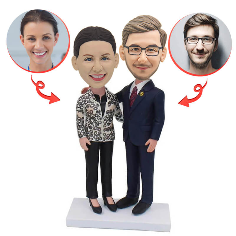 Custom Wedding Anniversary Bobblehead Couple - Personalized Figurine Gift for Husband Wife - Perfect for Anniversaries, Valentine's Day & Romantic Occasions