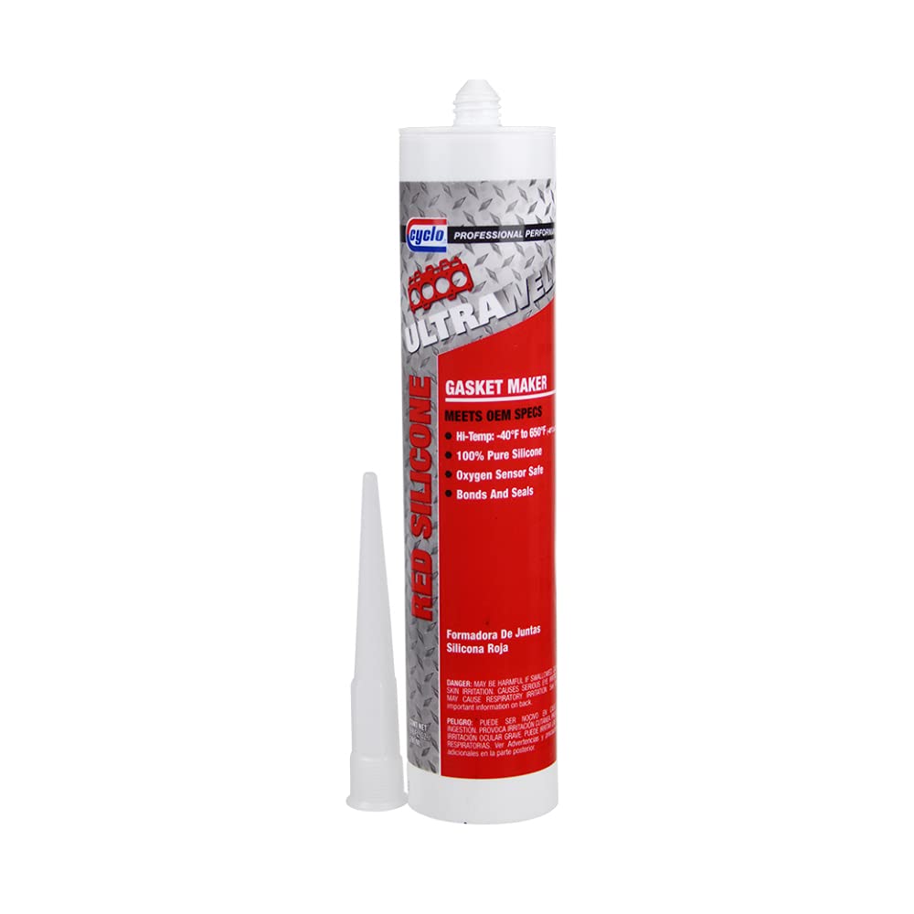 Ultraweld RTV Red High-Temperature Silicone Sealant Cartridge - Automotive, Marine & Industrial Gasket Maker for Engines, Exhausts & Metal Bonding