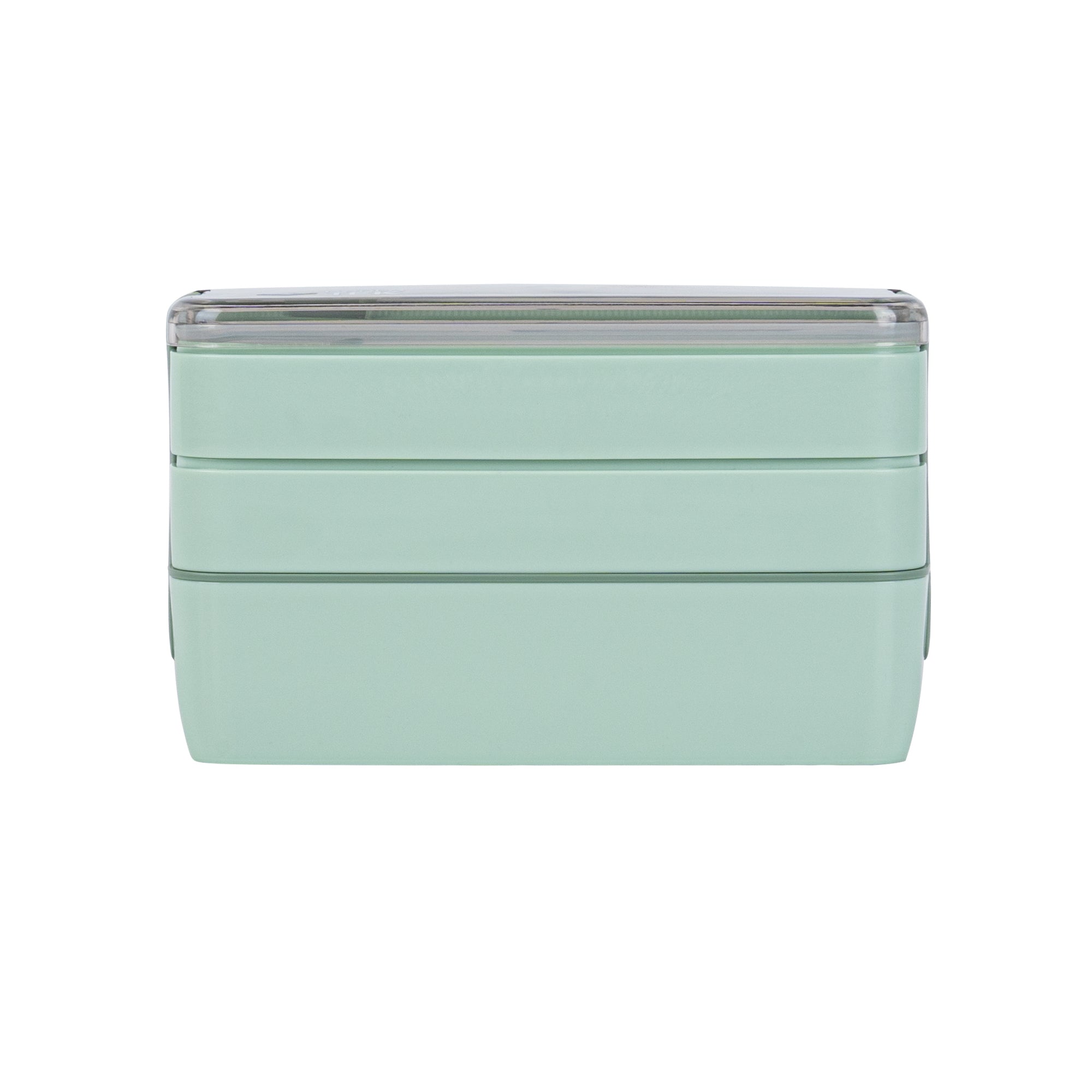 Bento Tek 30 oz Green 3-in-1 BPA Free Lunch Box with Fork & Knife - Microwave Safe Food Container (7.5
