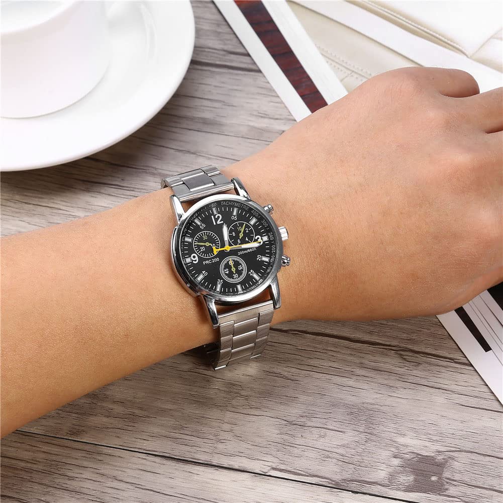 Zetiling Men's Analog Wrist Watch - Stainless Steel Band & Alloy Case - Stylish Minimalist Design (Black) - Perfect for Business, Casual Wear & Everyday Use
