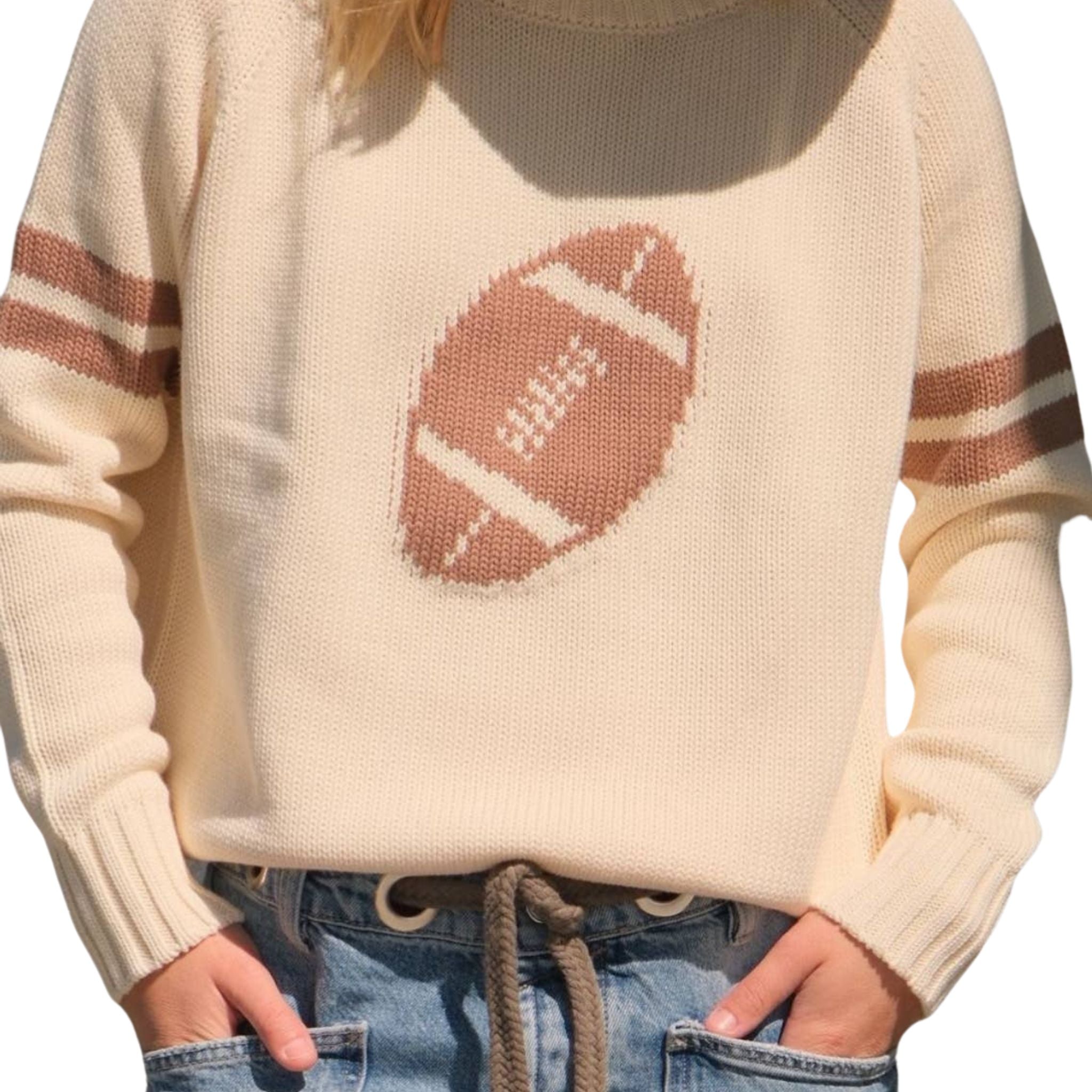 Varsity Football Sweater - Men's Classic Knit Pullover for Sports & Casual Wear - Perfect for Game Day, School Spirit, and Winter Outfits