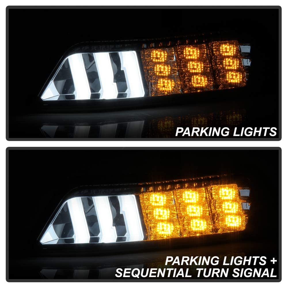 ACANII Smoked Lens LED Bumper Parking Lamps with Sequential Turn Signals for 2015-2017 Ford Mustang - Left & Right Pair - Upgrade Your Ride with Stylish Lighting for Night Driving & Car Shows