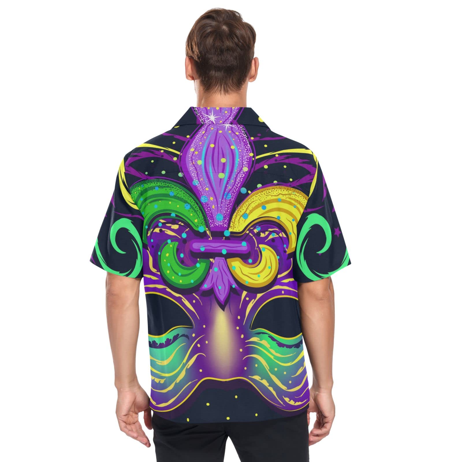 Fisyme Men's Hawaiian Shirt - Loose Fit Short Sleeve Button Down Beach Shirt for Summer Vacation, Luau Party & Tropical Getaway | Casual Aloha Shirt for Men