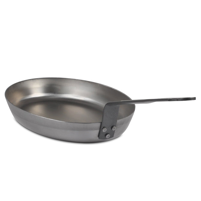 Premium Heavy-Duty Oval French Steel Fry Pan - Professional Non-Stick Skillet for Sautéing, Frying & Cooking - Perfect for Home Chefs & Restaurants