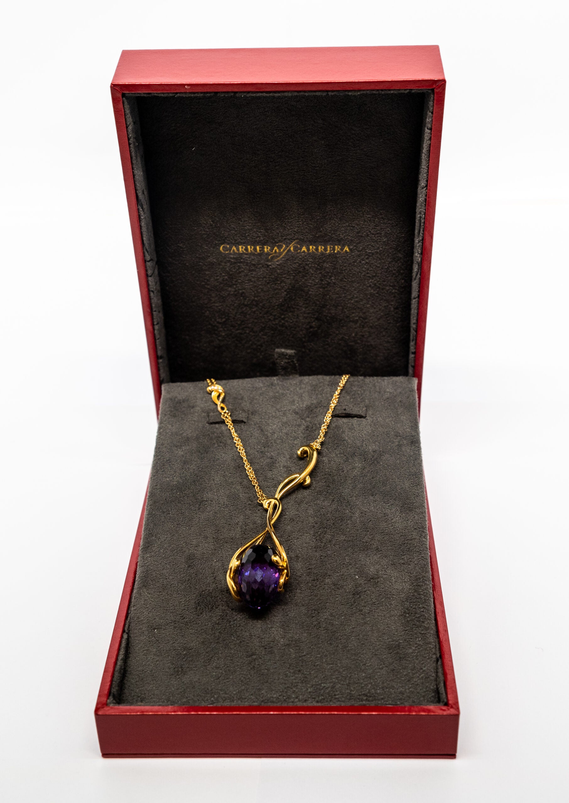 Carrera Y Carrera Origen 18K Yellow Gold & Amethyst Pendant Necklace | Elegant Jewelry for Women | Perfect for Weddings, Parties & Special Occasions