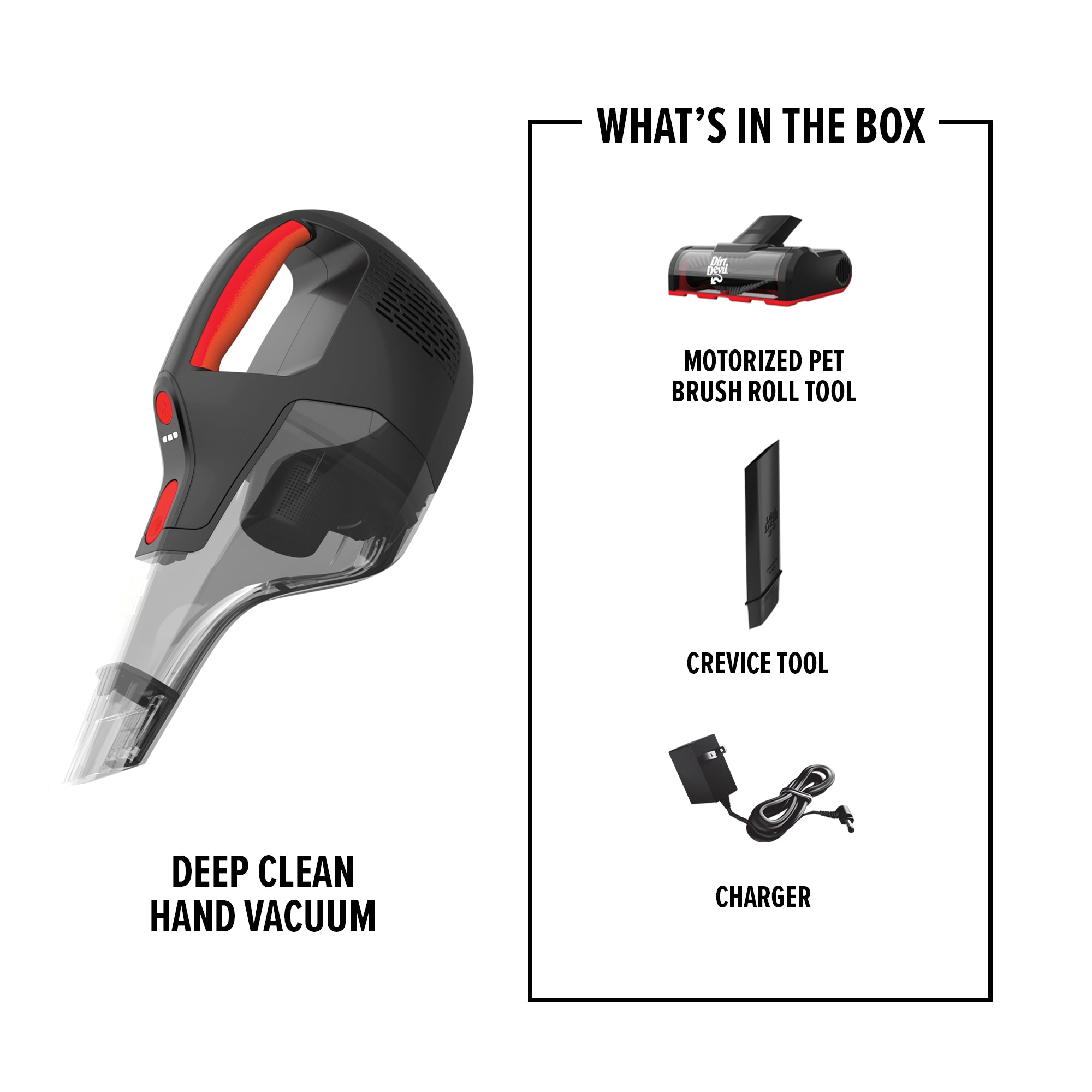 16V Deep Clean Handheld Vacuum with Motorized Pet Tool - Powerful Cordless Vac for Pet Hair, Car, Home & Office Cleaning