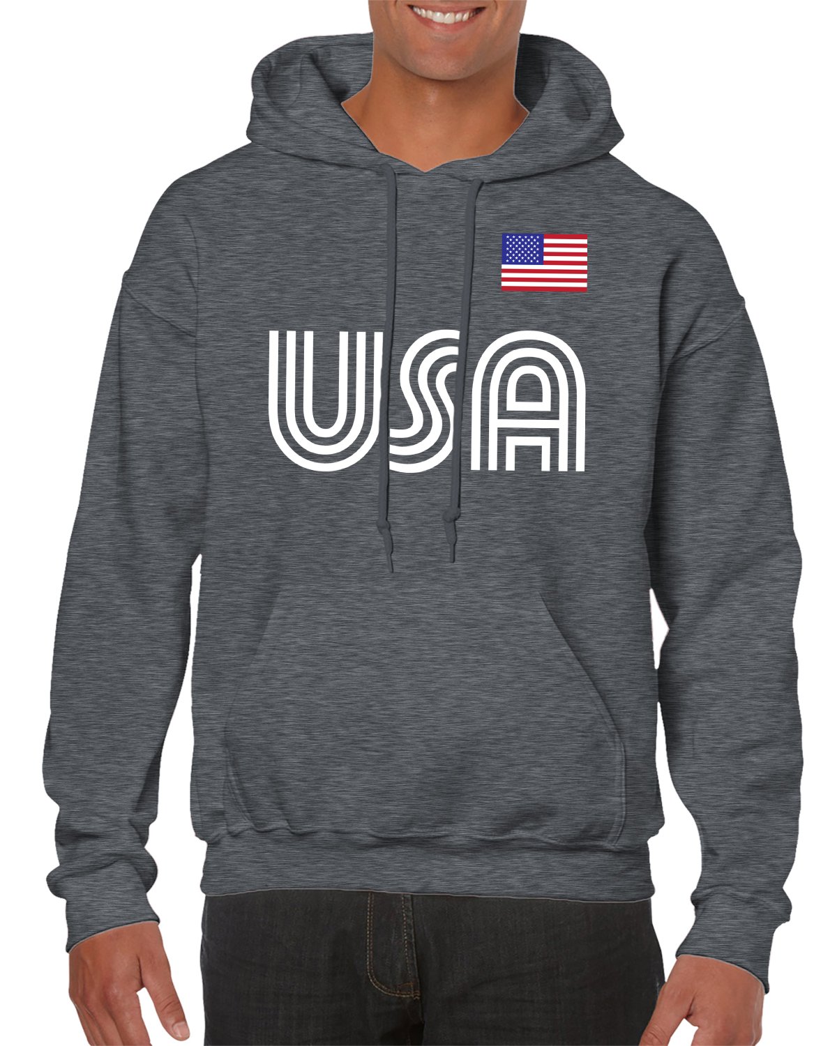 SpiritForged Apparel USA Soccer Jersey Hooded Sweatshirt - Men's & Women's Pullover for Fans, Training & Casual Wear